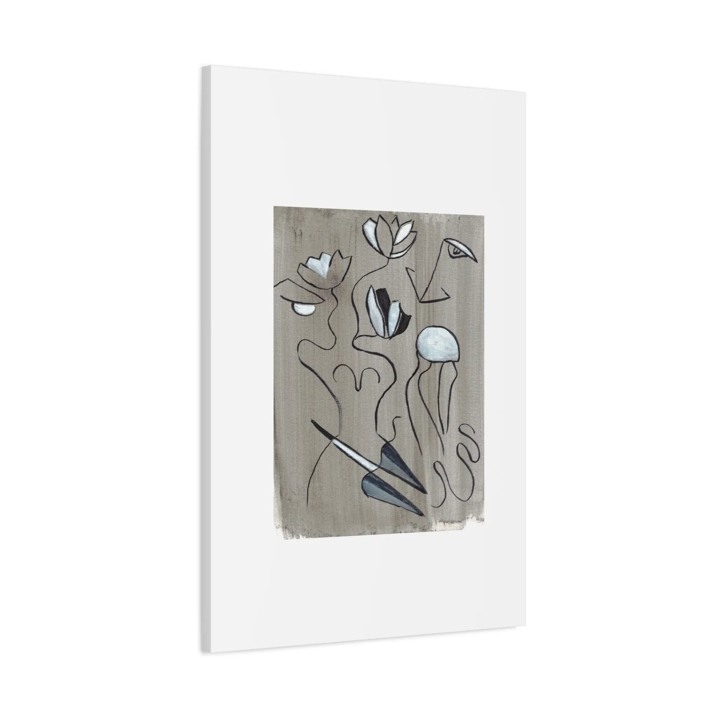 Abstract Femme Lotus Canvas Print — Modern Coastal Wall Art - Laure Leprince - Artiste Peintre