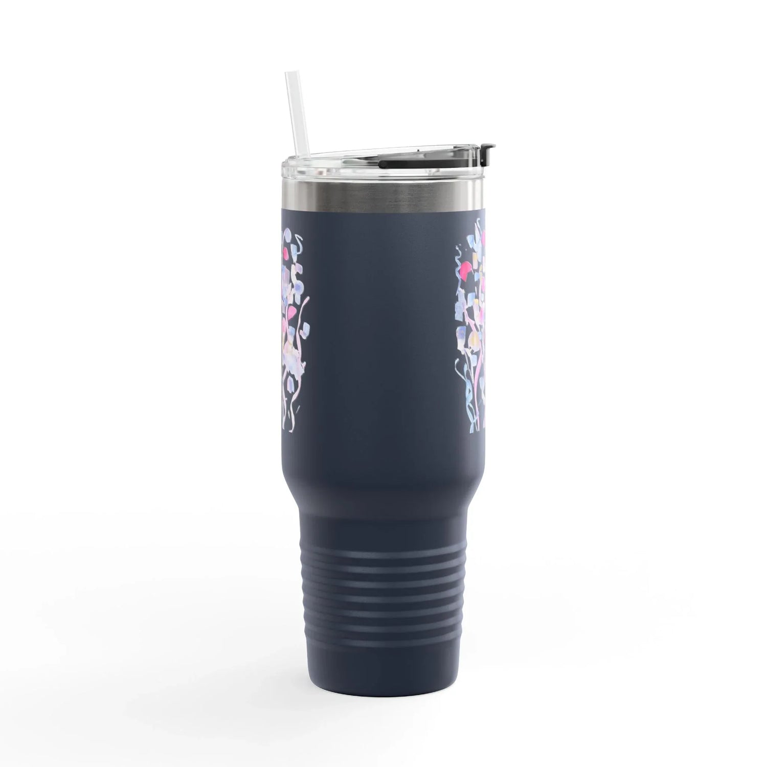 40oz Insulated Travel Mug – Petal Drift Watercolor Design - Laure Leprince - Artiste Peintre
