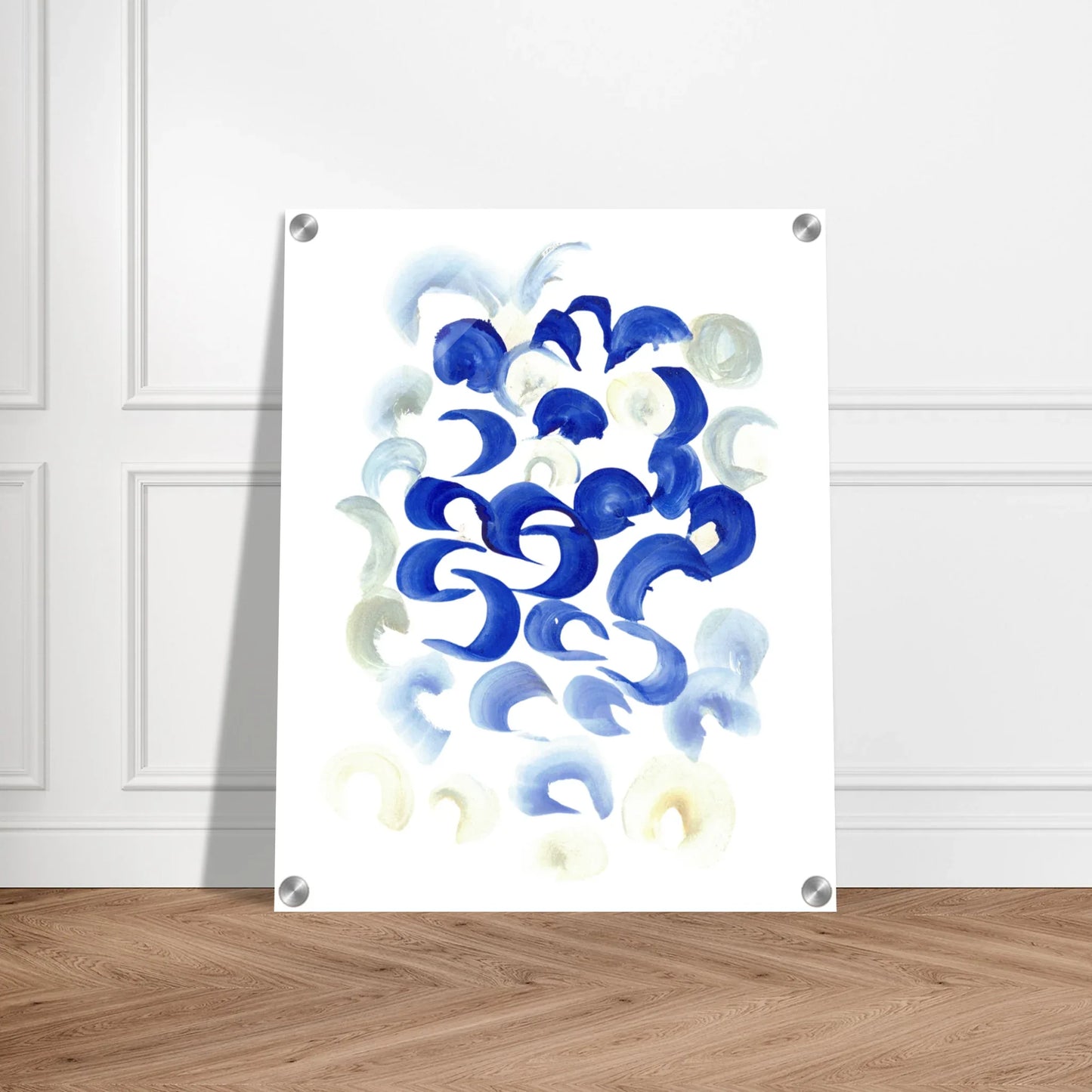 Impression sur acrylique brillante Blue Swirls | Art contemporain par Laure Leprince - Laure Leprince - Artiste Peintre