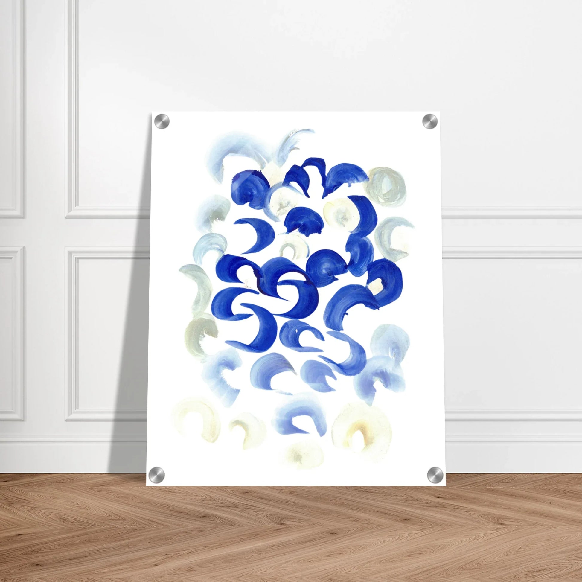 Impression sur acrylique brillante Blue Swirls | Art contemporain par Laure Leprince - Laure Leprince - Artiste Peintre