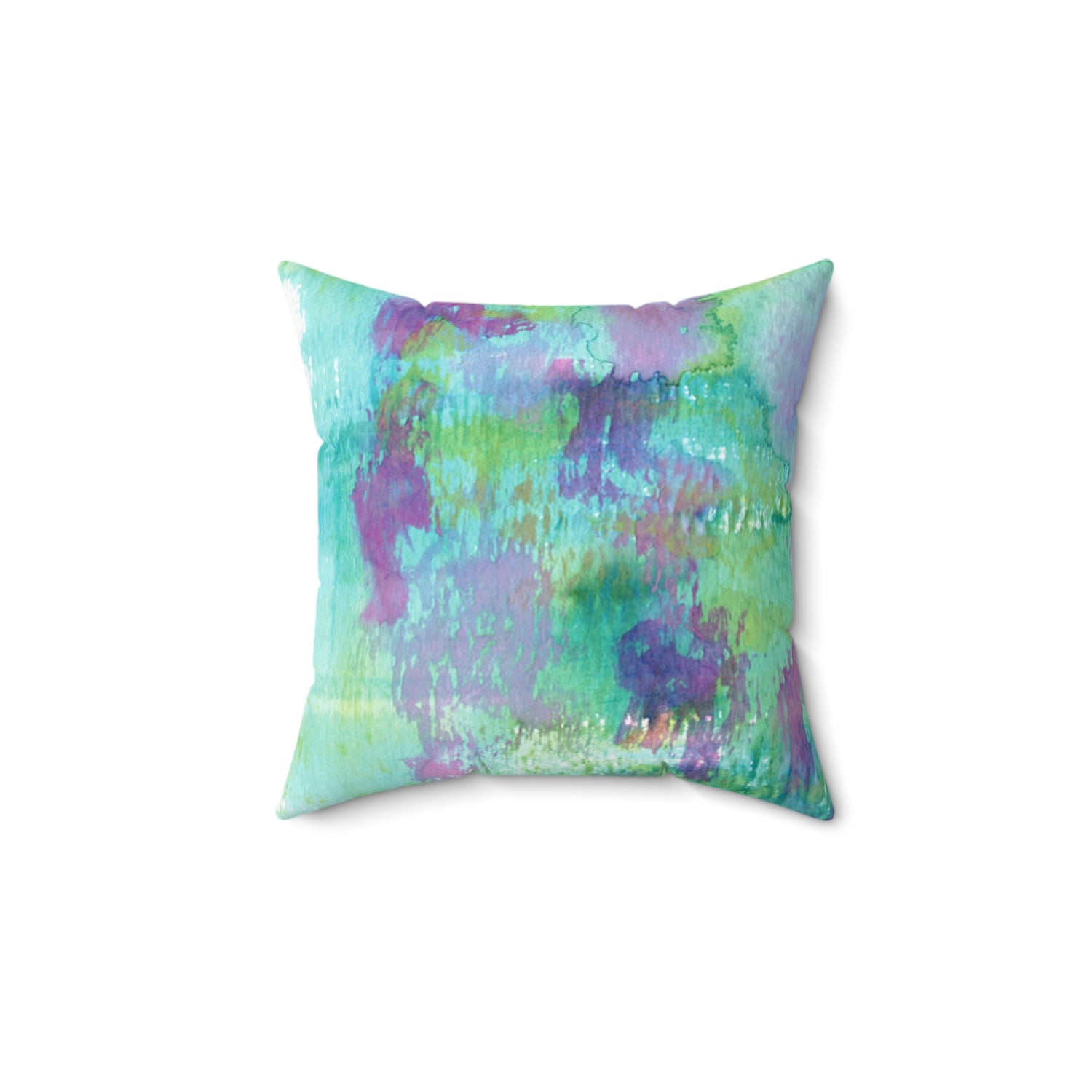 Square Throw Pillow Eclosions sauvages— Minima Marron  Brushstroke Accent