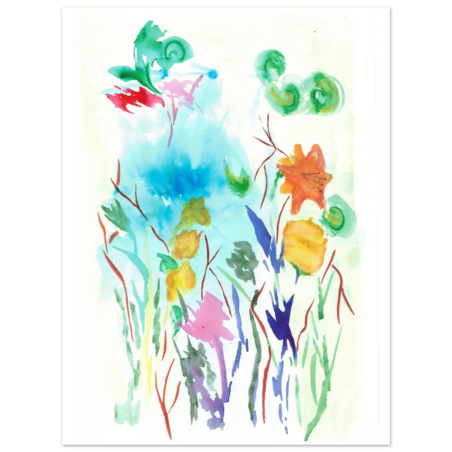 Affiche premium sur papier mat Jardin Lumineux– Art mural de qualité supérieure - Laure Leprince - Artiste Peintre