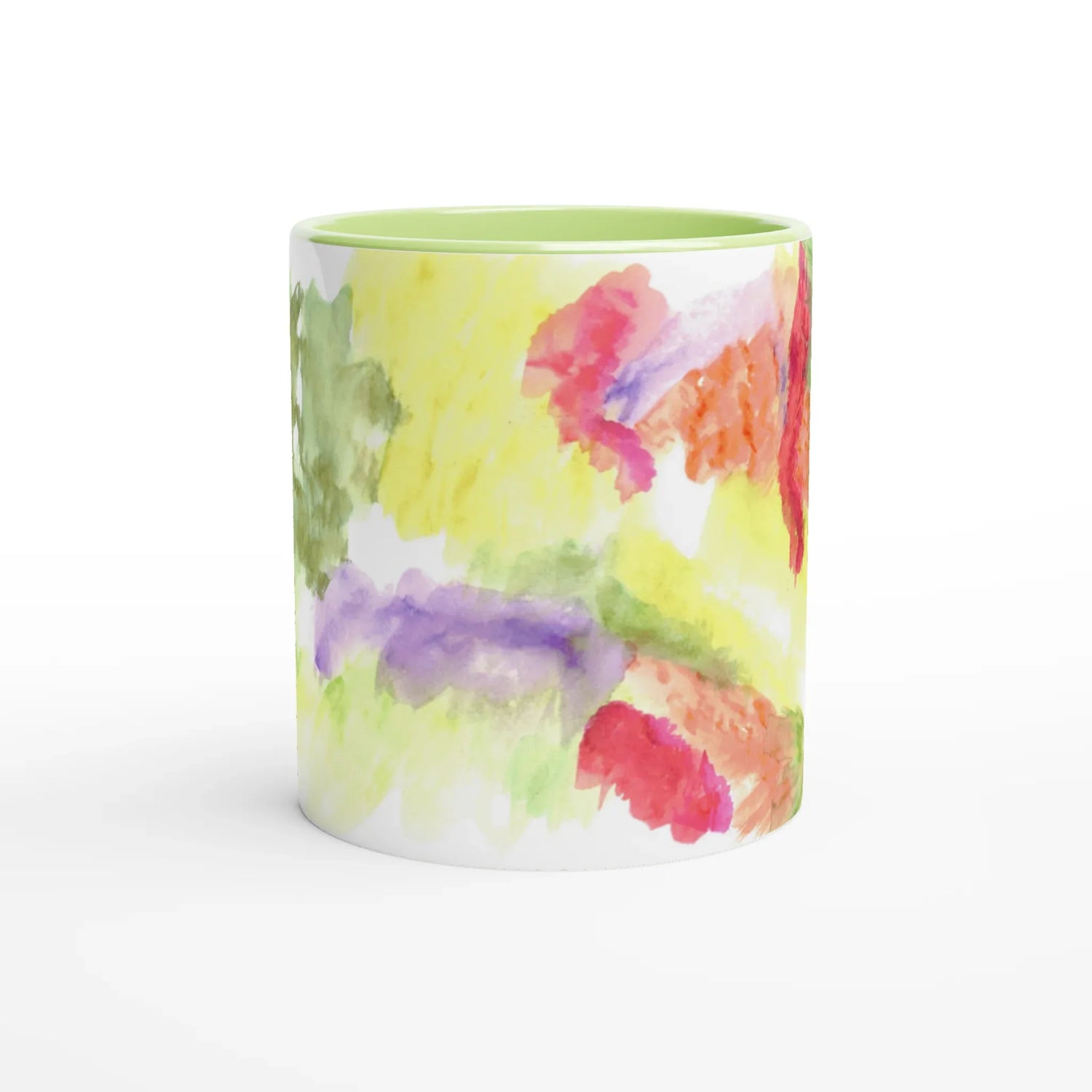 Mug en céramique 325 ml à bord colore Eclosion Chromatique – Élégant et éclatant - Laure Leprince - Artiste Peintre