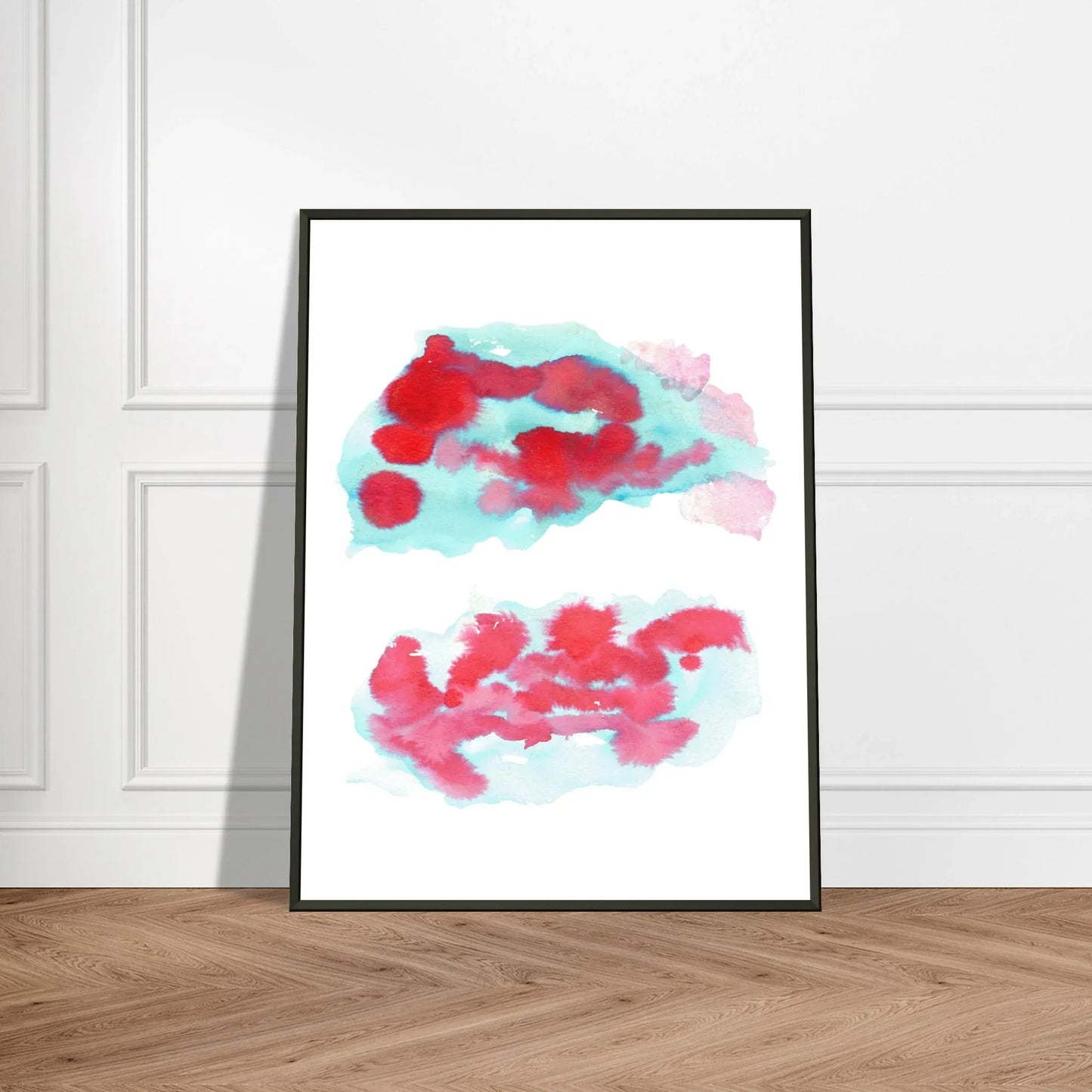 Classic Semi-Glossy Paper Metal Framed Poste Brumes Carmin - Laure Leprince - Artiste Peintre