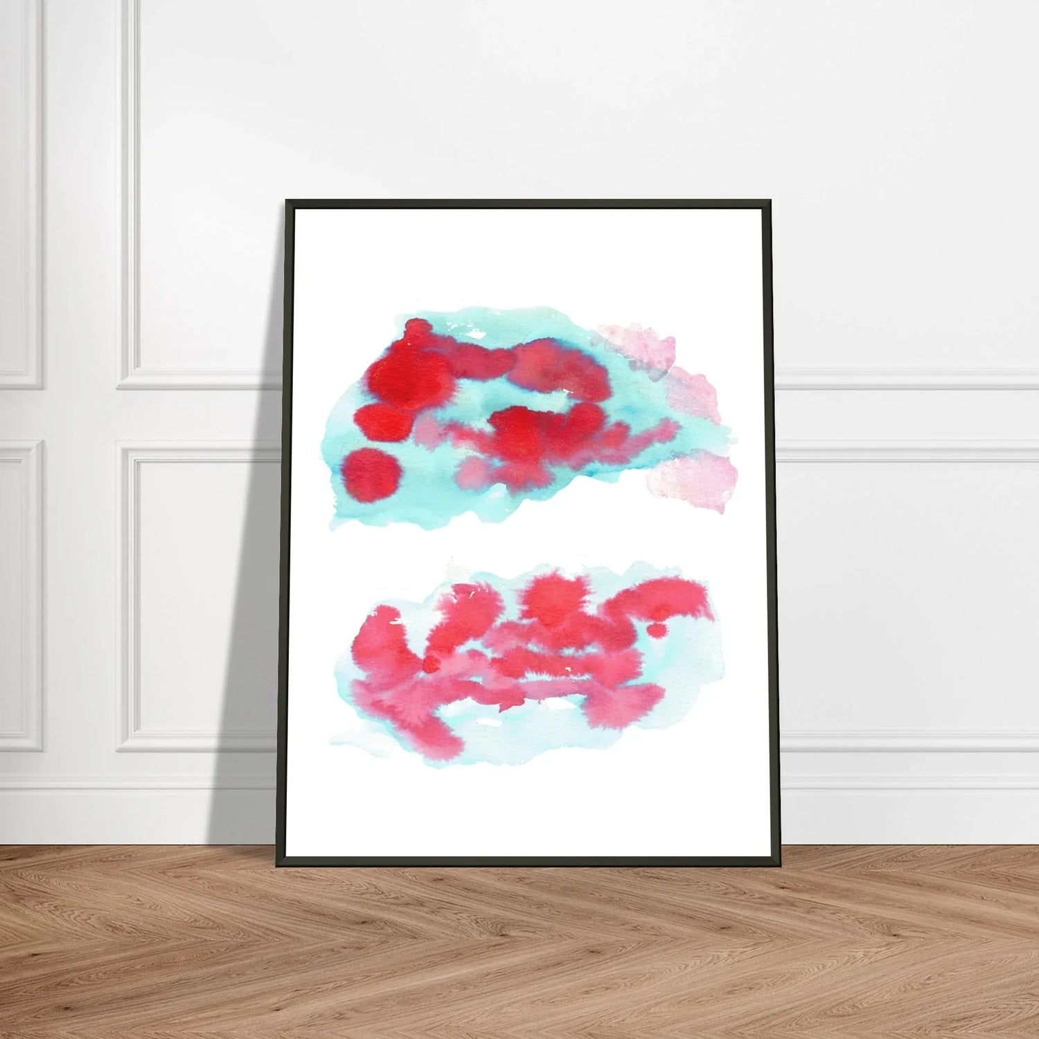 Classic Semi-Glossy Paper Metal Framed Poste Brumes Carmin - Laure Leprince - Artiste Peintre