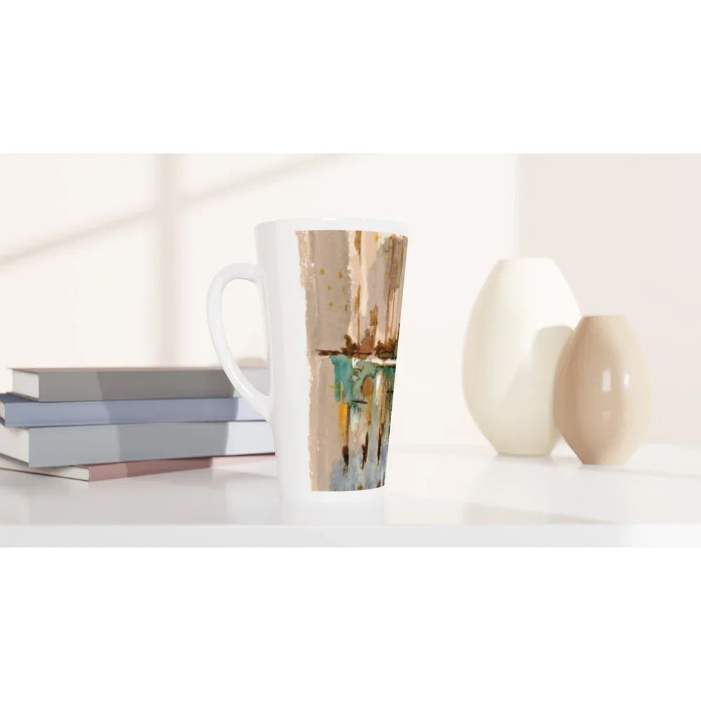 Mug à Latte en Céramique Blanche 500 ml City – Élégant, durable et brillant - Laure Leprince - Artiste Peintre