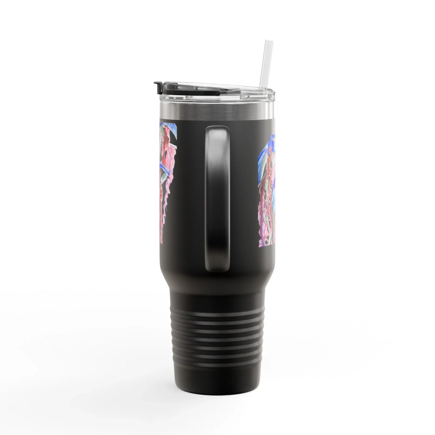 40oz Insulated Travel Mug – Coral Dance Watercolor Design - Laure Leprince - Artiste Peintre