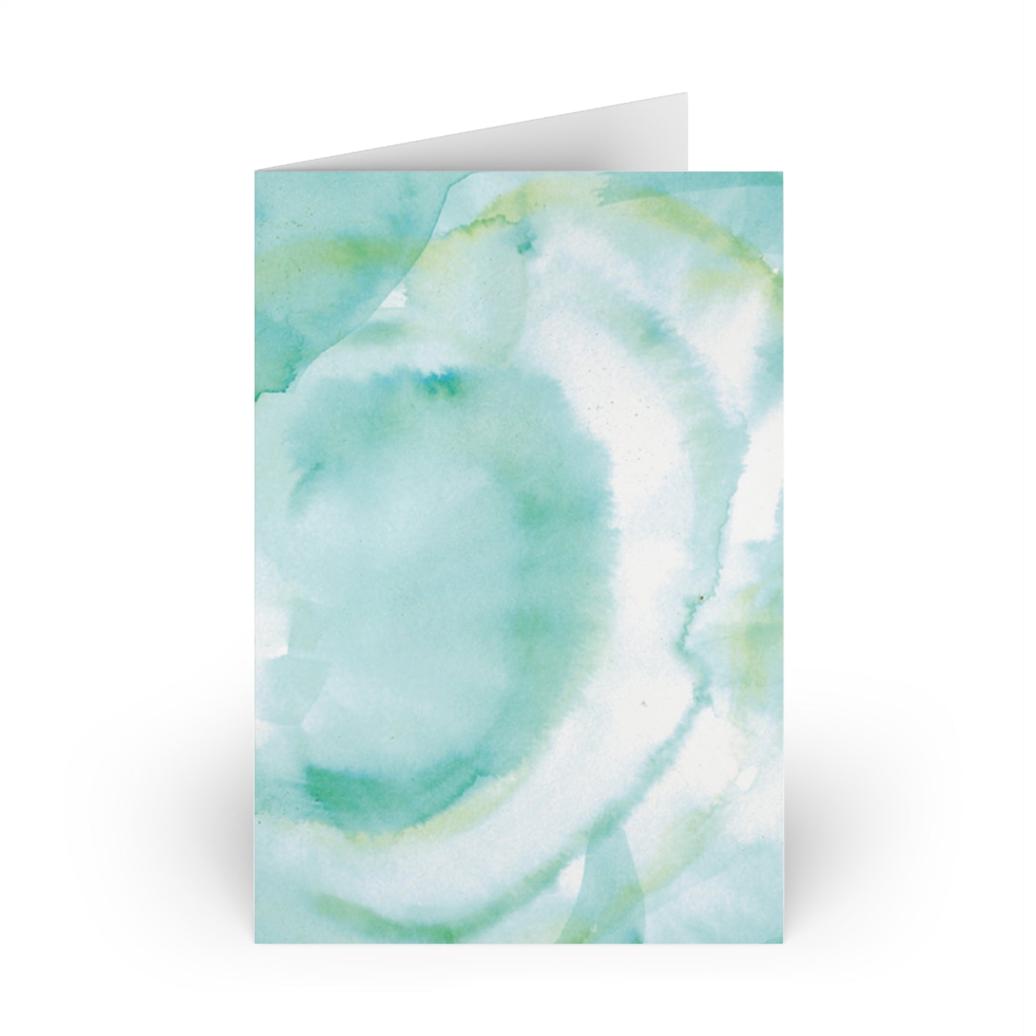 Aqua Bloom Watercolor Leaf Greeting Card - Elegant