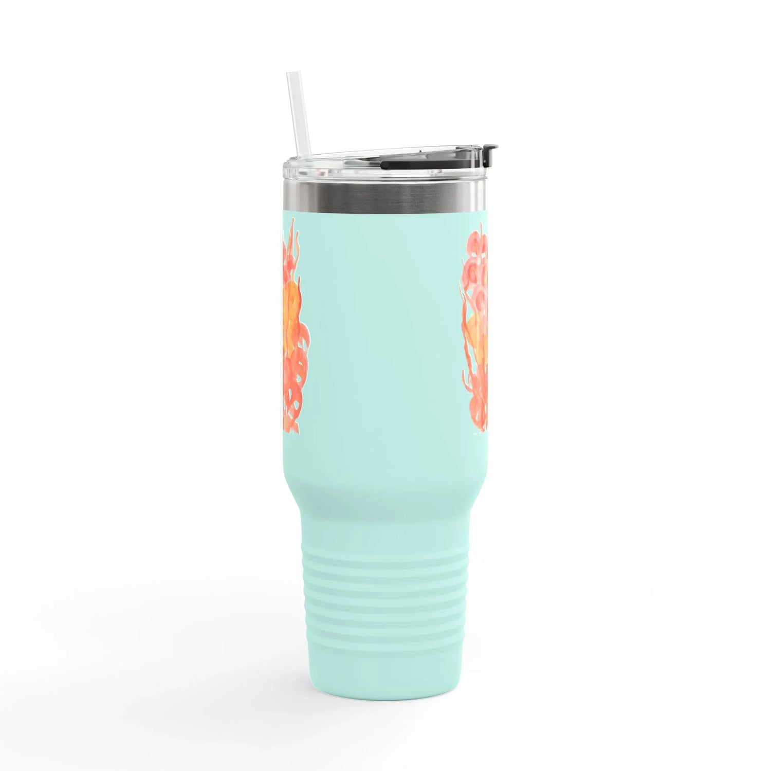 40oz Insulated Travel Mug – Sunrice Flora Watercolor Design - Laure Leprince - Artiste Peintre