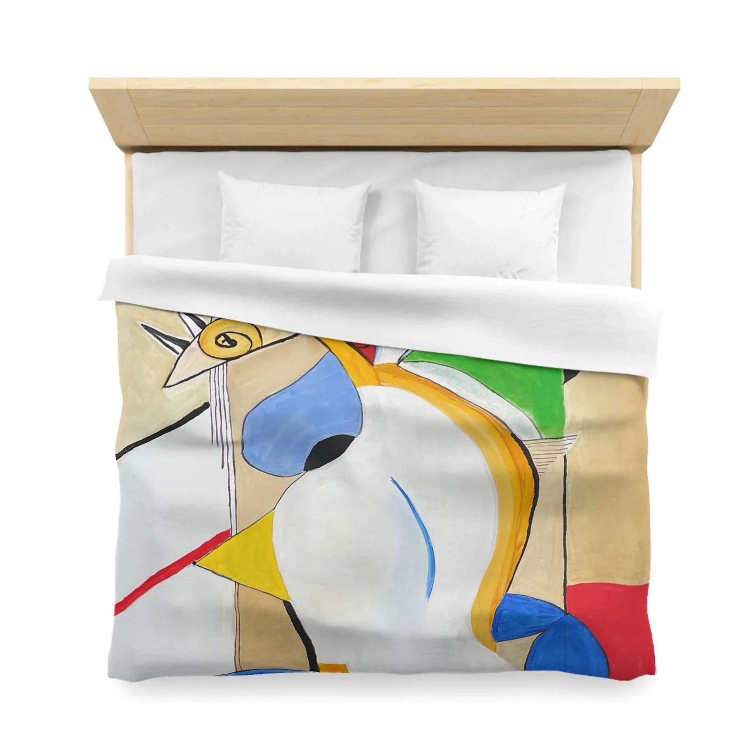 Abstract Watercolor Duvet Cover — Abstract & Teal Accent Bedding - Laure Leprince - Artiste Peintre