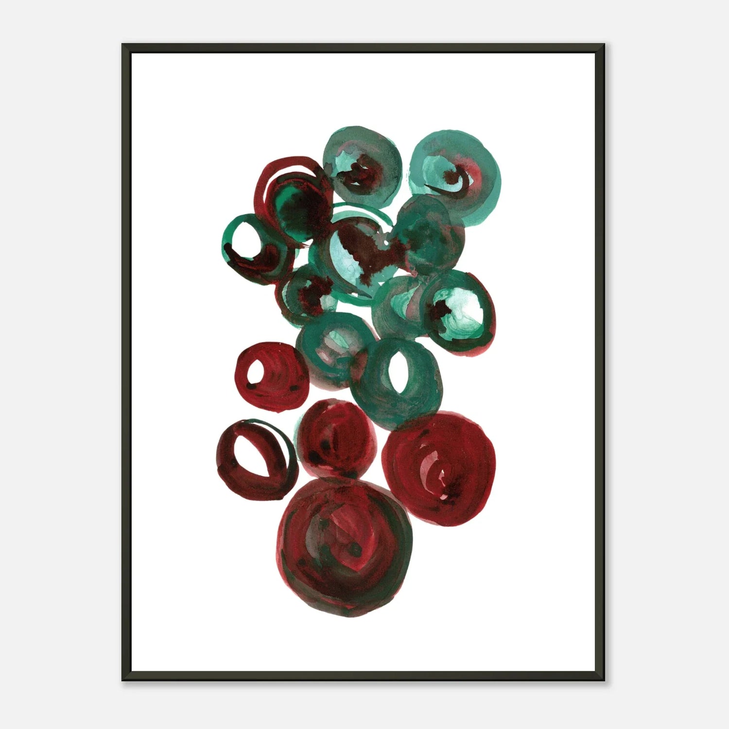 Classic Semi-Glossy Paper Metal Framed Poste Resonance Emeraude - Laure Leprince - Artiste Peintre