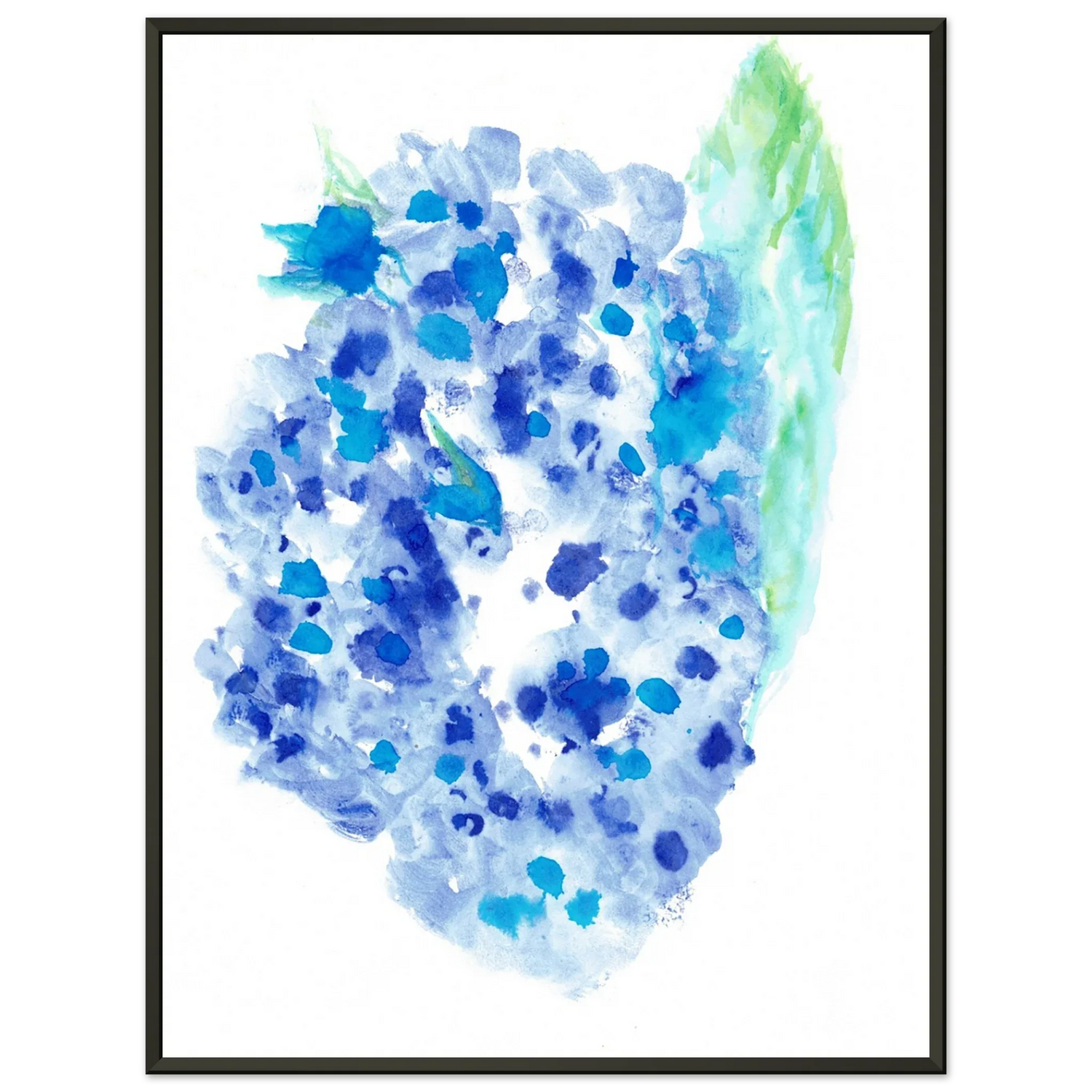 Classic Semi-Glossy Paper Metal Framed Poste Hortensia Celeste - Laure Leprince - Artiste Peintre