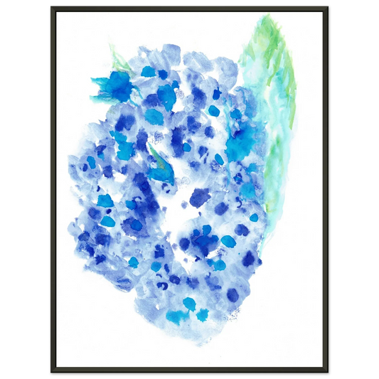 Classic Semi-Glossy Paper Metal Framed Poste Hortensia Celeste - Laure Leprince - Artiste Peintre