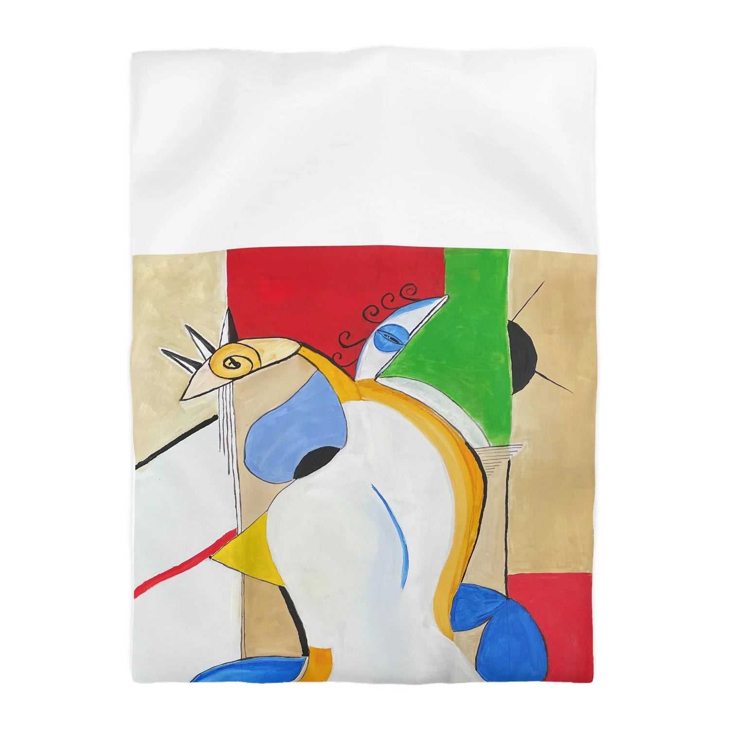 Abstract Watercolor Duvet Cover — Abstract & Teal Accent Bedding - Laure Leprince - Artiste Peintre