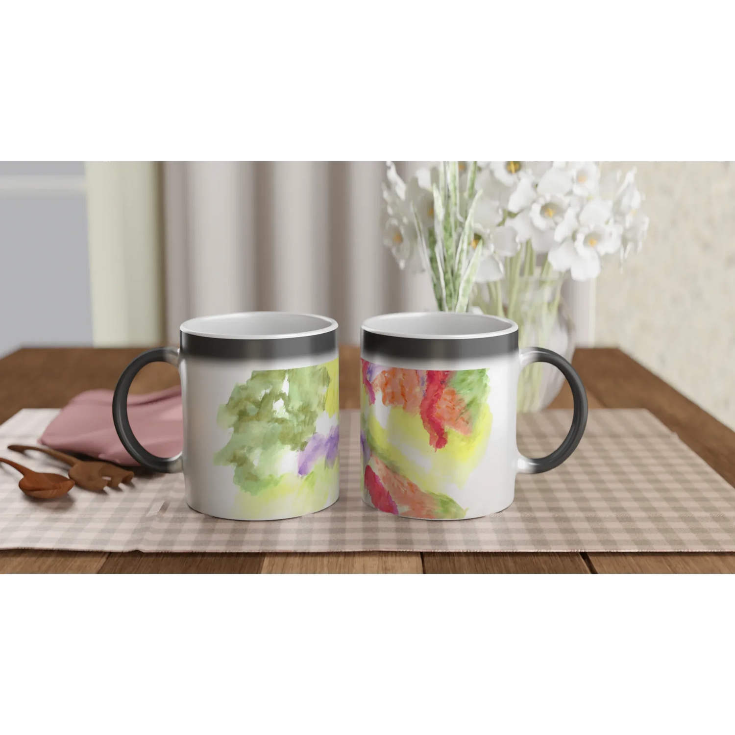 Mug magique en céramique 325 ml Eclosion Chromatique – Révèlez votre motif à la chaleur - Laure Leprince - Artiste Peintre