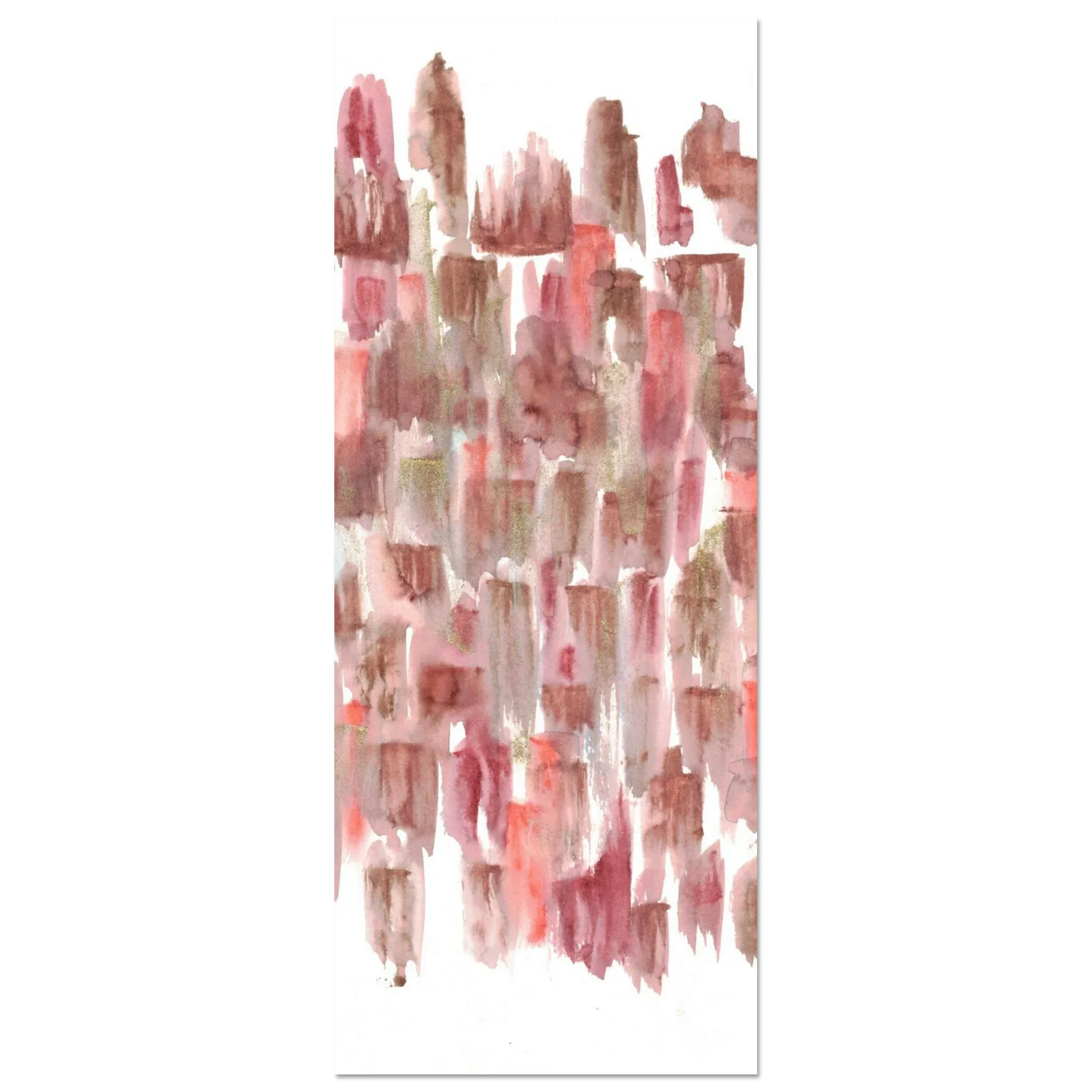 Abstract Watercolor Brushstrokes Matte Poster - Earthy Hues & Gold Flecks - Laure Leprince - Artiste Peintre