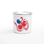 Mug en émail blanc 35 cl Guirlande – Léger, vintage et résistant - Laure Leprince - Artiste Peintre