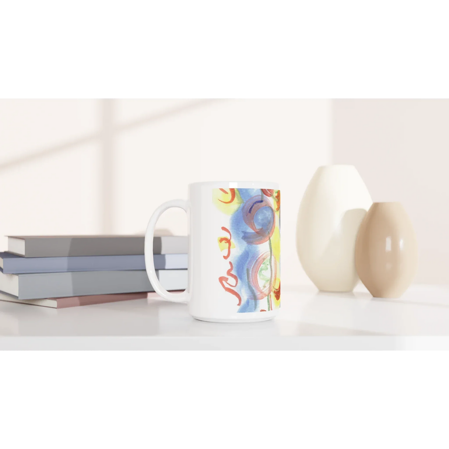 Mug en céramique blanche 44 Urban Parade – Grand format, design et qualité durable - Laure Leprince - Artiste Peintre