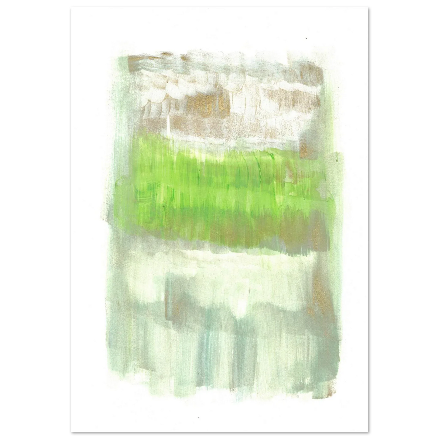 Abstract Spring Meadow with Gold Shimmer - Premium Matte Paper Poster RDJ3-1 - Laure Leprince - Artiste Peintre