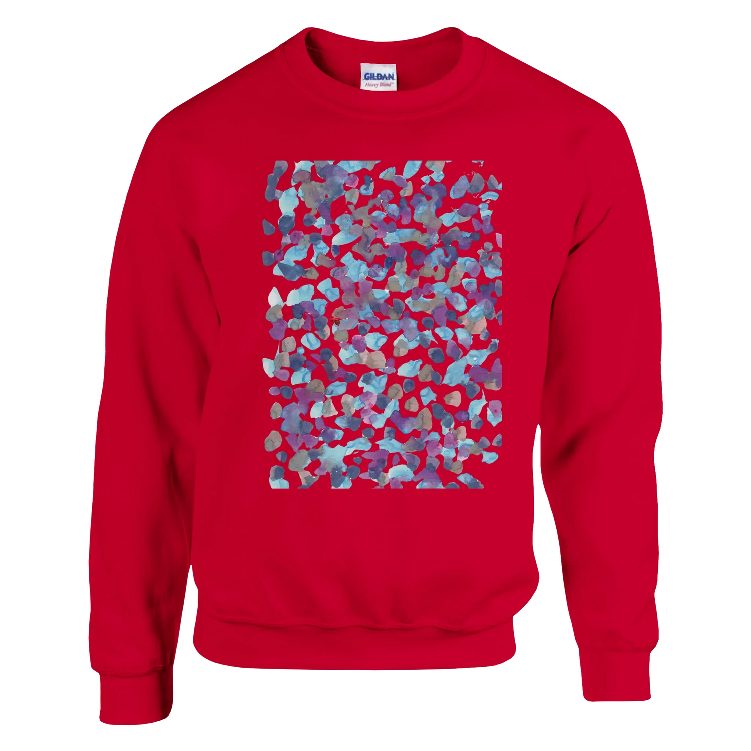Sweatshirt Unisexe Classique Fragments Indigo – Impression Artistique Multicolore | Premium Cotton Blend - Laure Leprince - Artiste Peintre