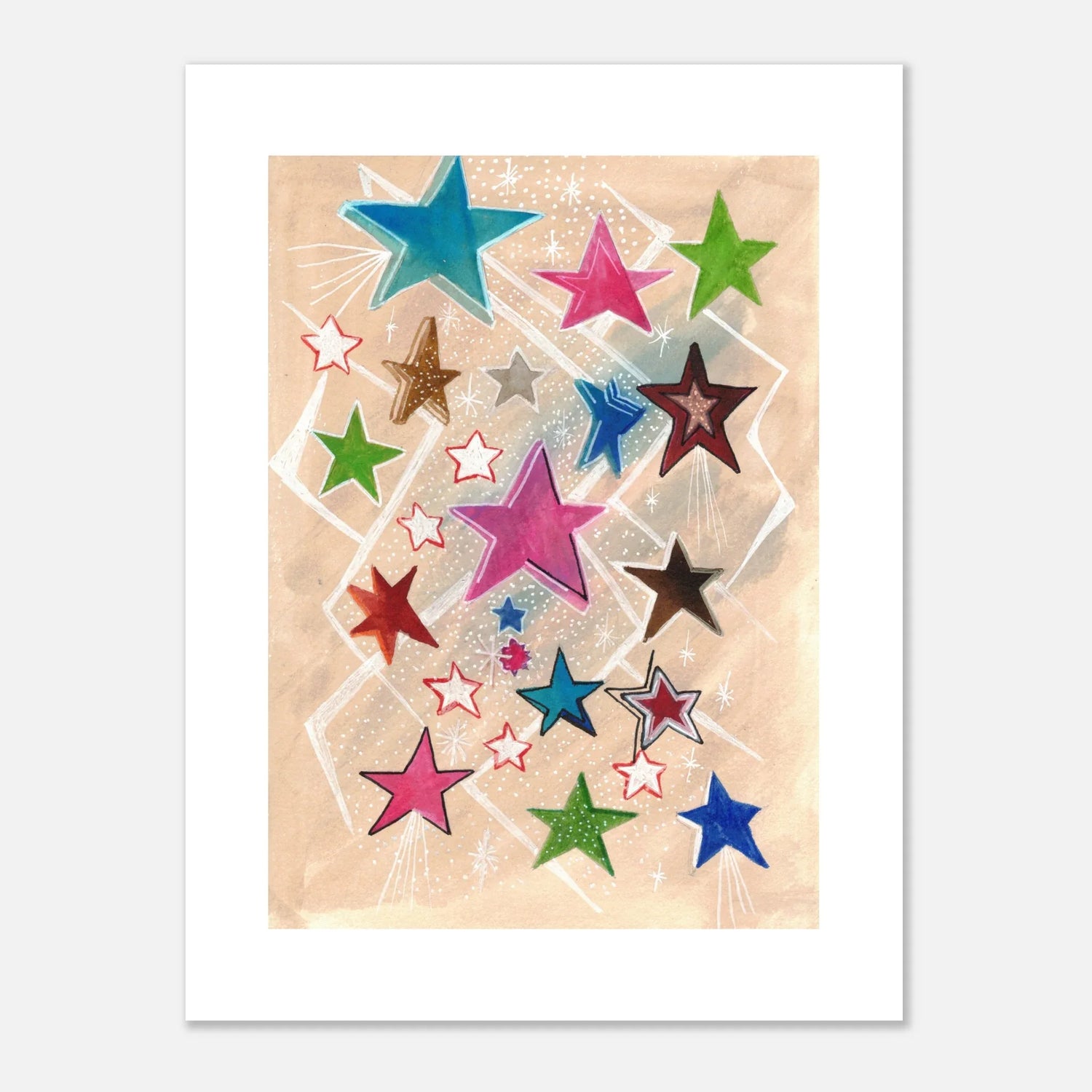 Affiche premium sur papier mat Etoiles– Art mural de qualité supérieure - Laure Leprince - Artiste Peintre