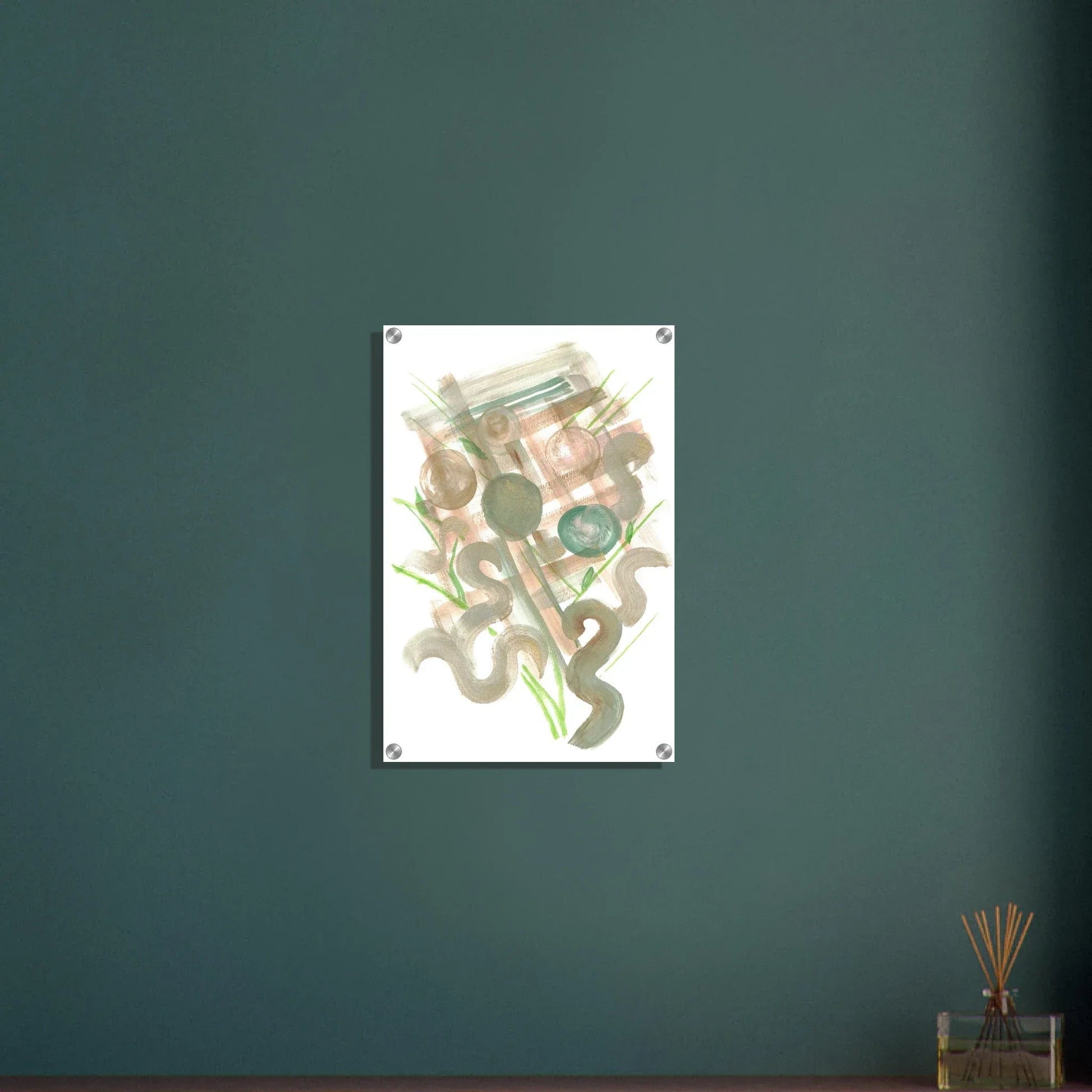 Impression sur acrylique brillante Moss Geometry | Art contemporain par Laure Leprince - Laure Leprince - Artiste Peintre