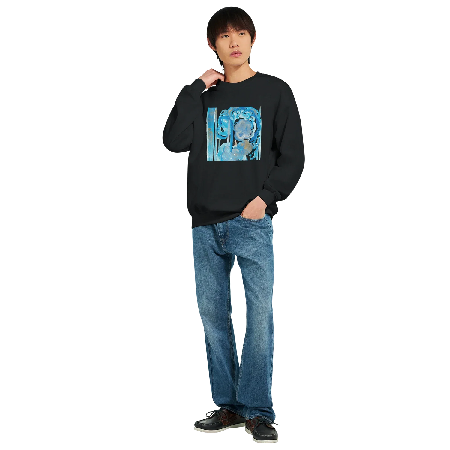 Sweatshirt Unisexe Classique Ocean Bloom – Impression Artistique Multicolore - Laure Leprince - Artiste Peintre