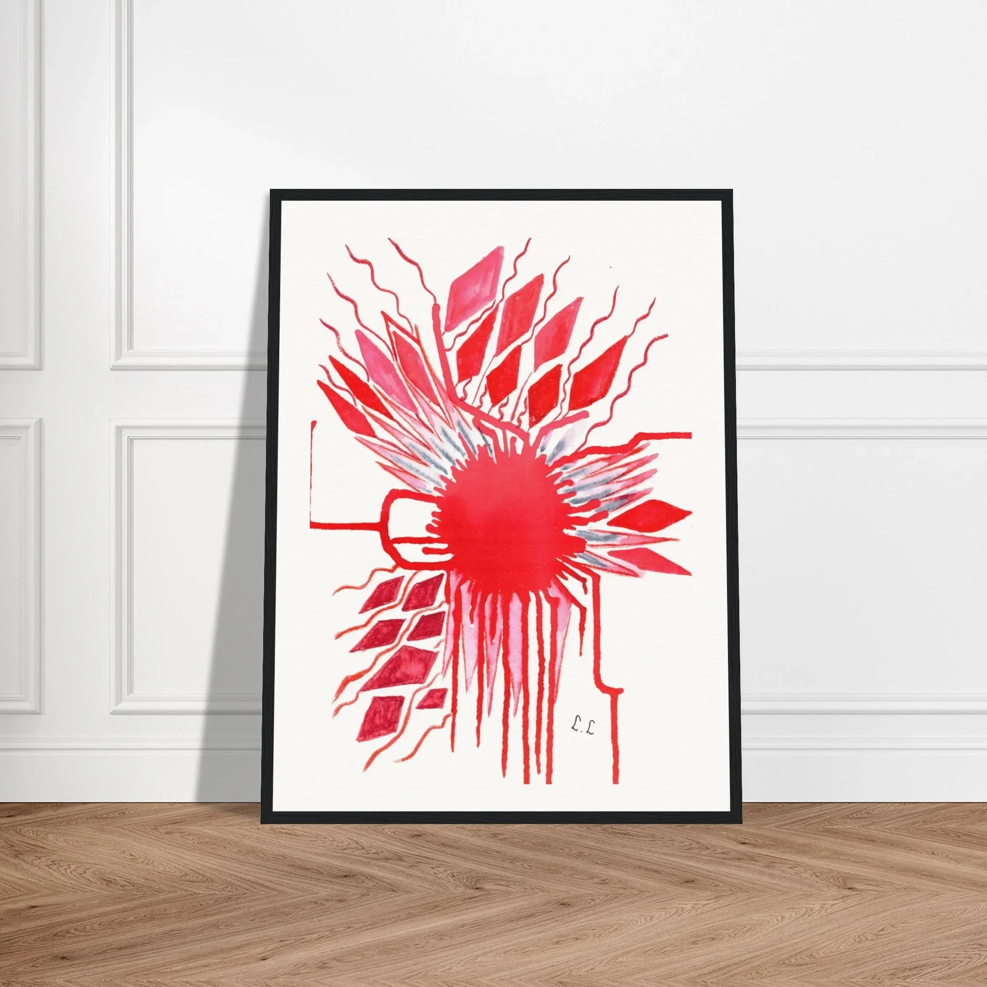 Museum-Quality Matte Paper Wooden Framed Poster Rouge - Laure Leprince - Artiste Peintre
