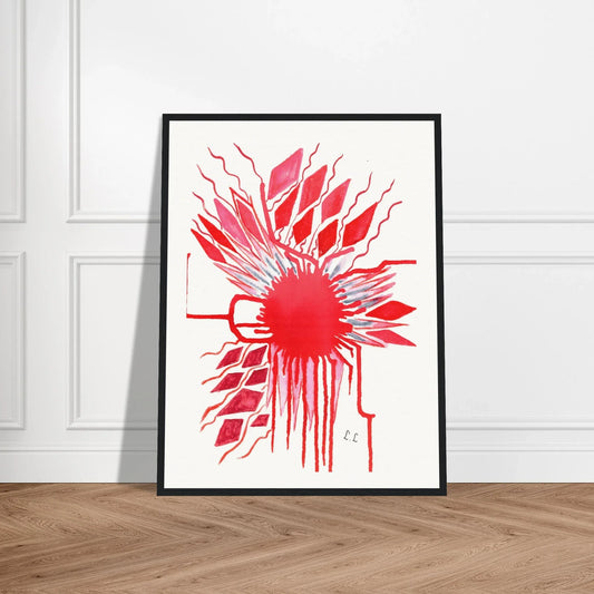 Museum-Quality Matte Paper Wooden Framed Poster Rouge - Laure Leprince - Artiste Peintre