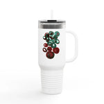 40oz Insulated Travel Mug – Resonance Emeraude Watercolor Design - Laure Leprince - Artiste Peintre