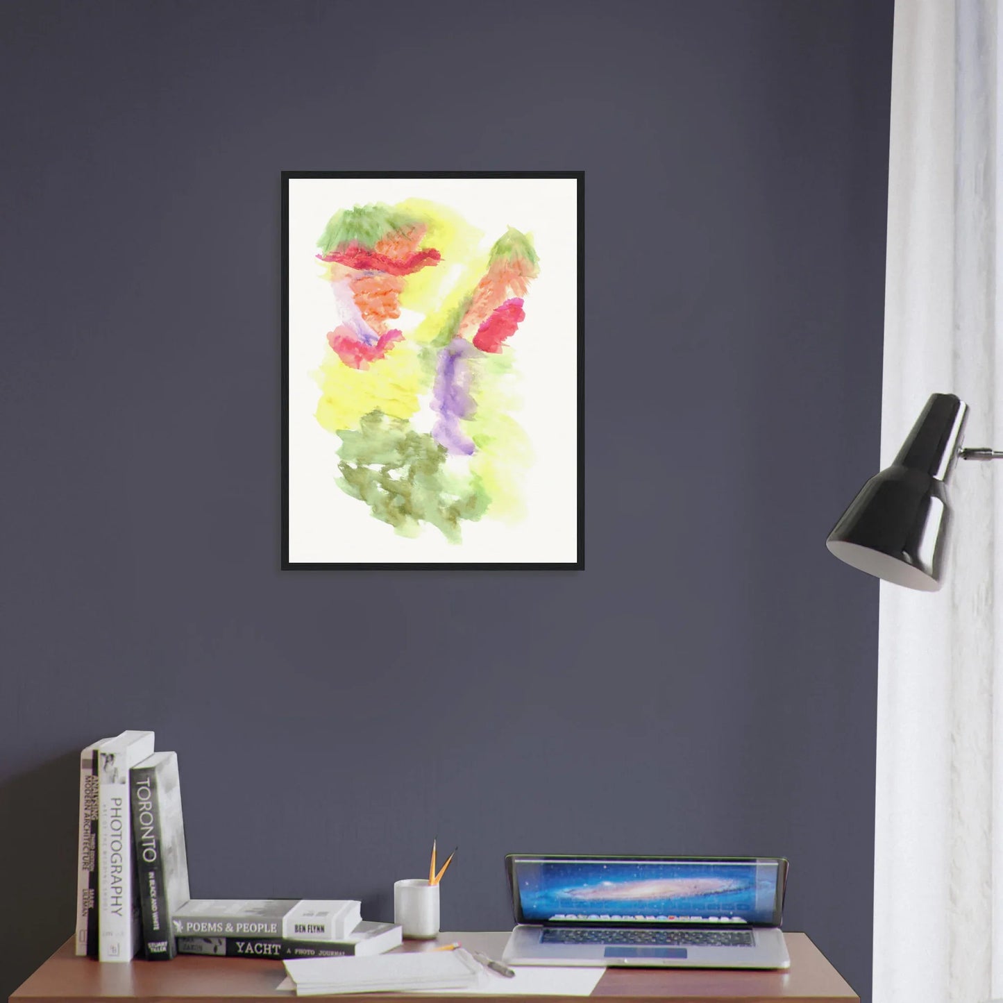 Affiche Encadrée Museum-Quality Matte Paper Wooden Framed Eclosion Chromatique - Laure Leprince - Artiste Peintre