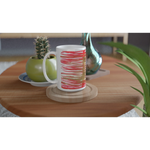 Mug en céramique blanche 44 Red Waves – Grand format, design et qualité durable - Laure Leprince - Artiste Peintre