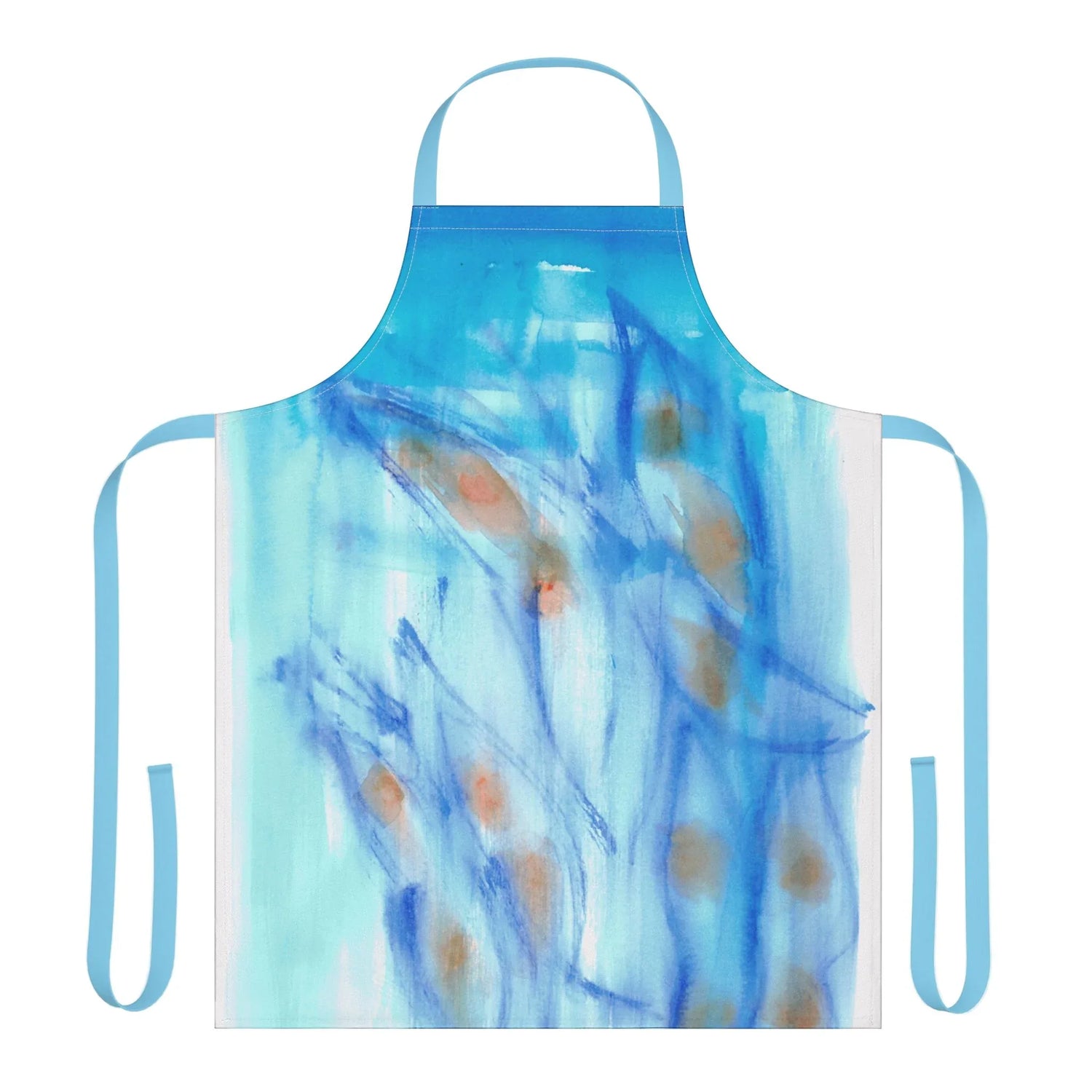 Abstract Apron Blue Sprouts– Artistic Kitchen Chef Gift - Laure Leprince - Artiste Peintre