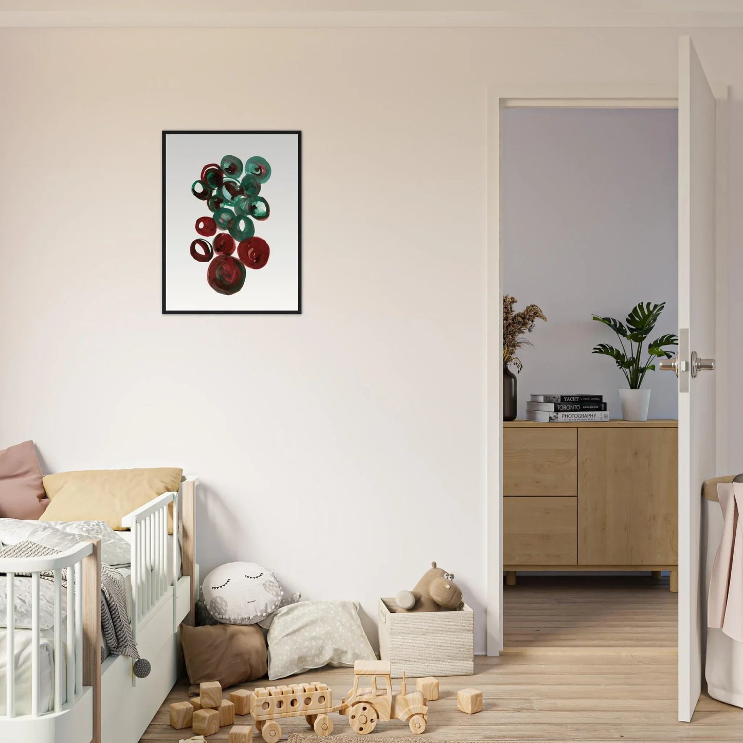 Affiche Encadrée Museum-Quality Matte Paper Wooden Framed Resonance Emeraude - Laure Leprince - Artiste Peintre