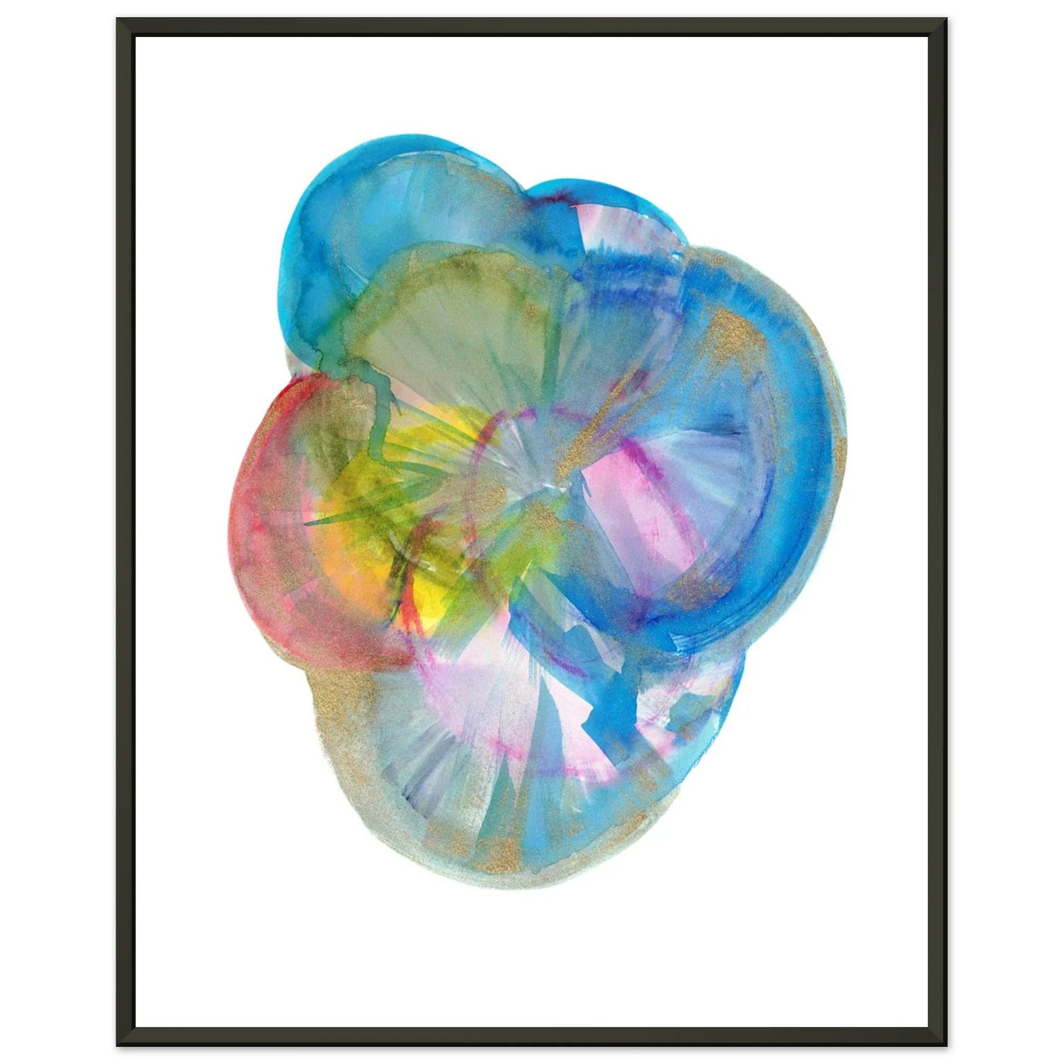 Classic Semi-Glossy Paper Metal Framed Poste Crystal Bloom - Laure Leprince - Artiste Peintre