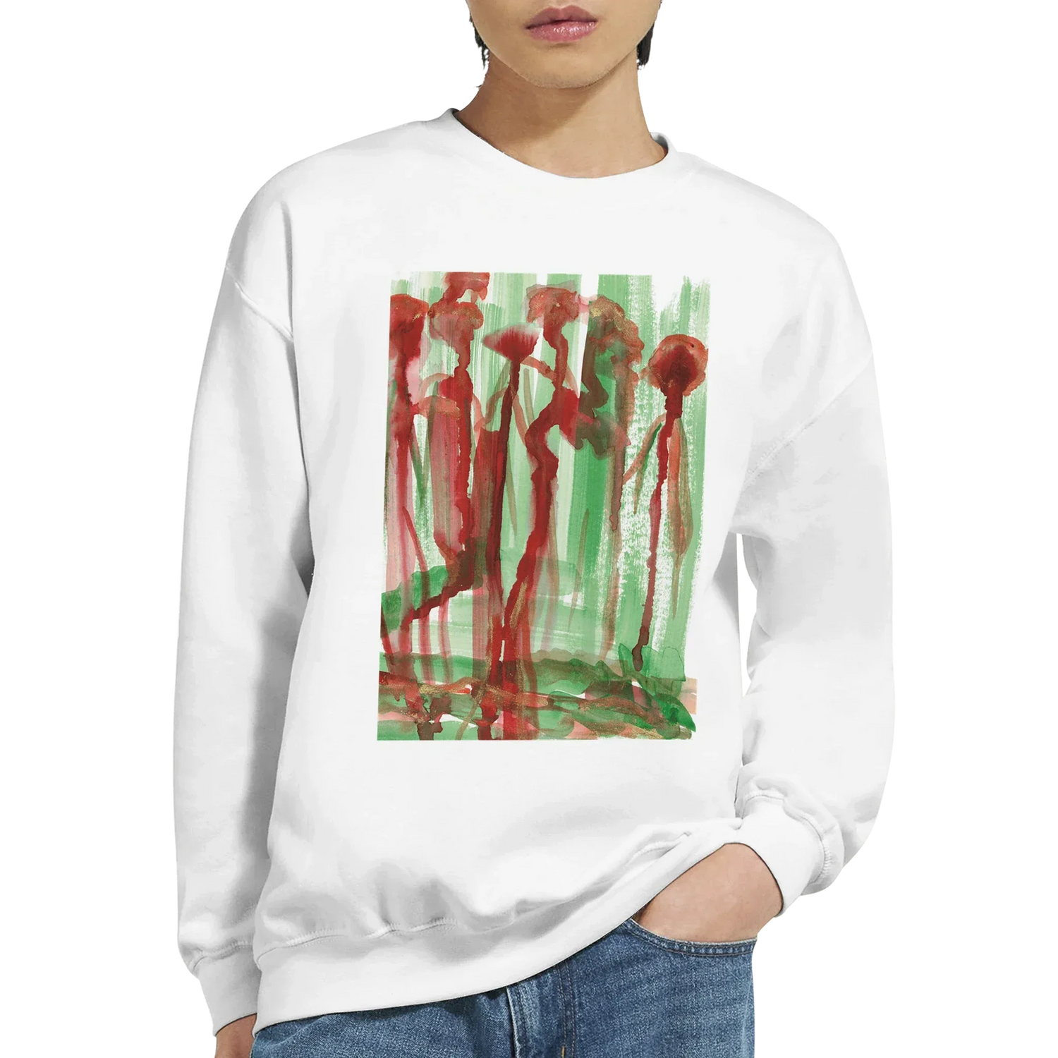 Sweatshirt Unisexe Classique Forest Choir – Impression Artistique Multicolore - Laure Leprince - Artiste Peintre