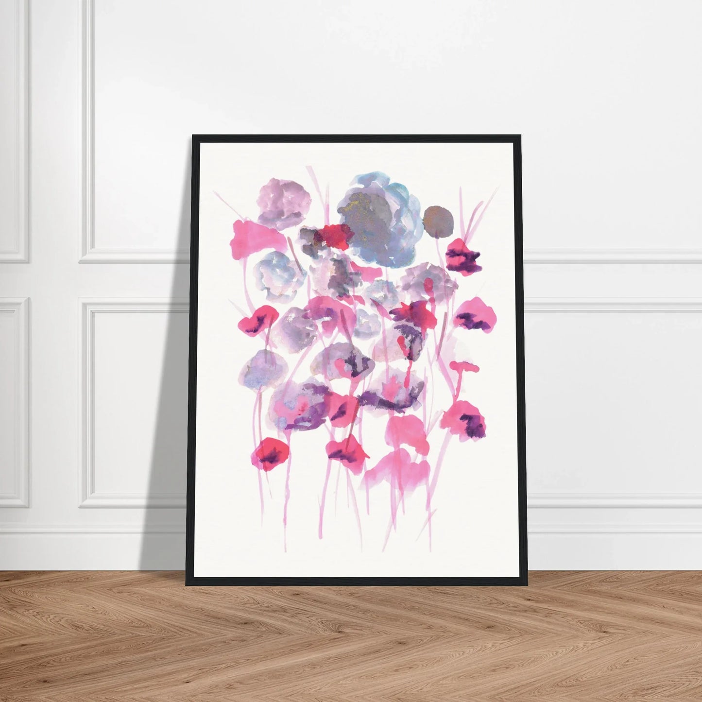 Affiche Encadrée Museum-Quality Matte Paper Wooden Framed Jardin des Ombrelles - Laure Leprince - Artiste Peintre