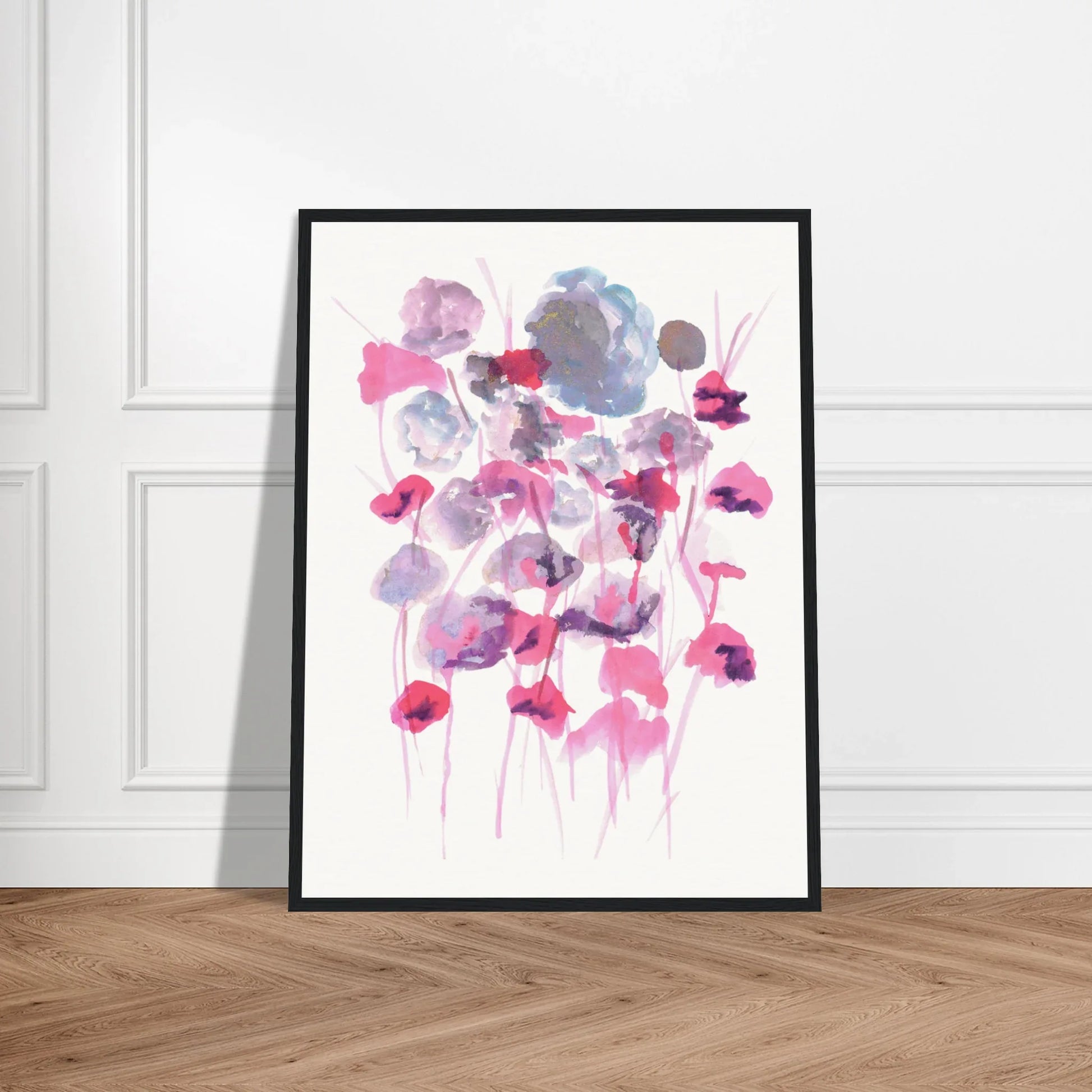 Affiche Encadrée Museum-Quality Matte Paper Wooden Framed Jardin des Ombrelles - Laure Leprince - Artiste Peintre