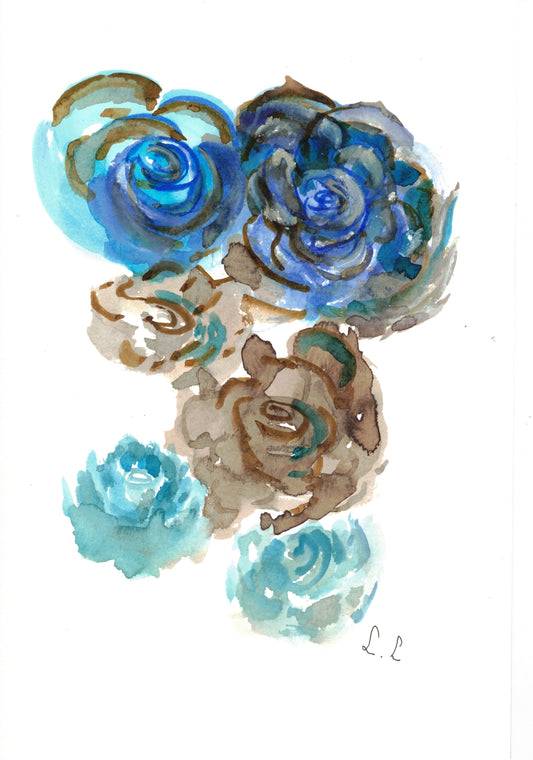 🌊 Tourbillon turquoise – Aquarelle intuitive par Laure Leprince