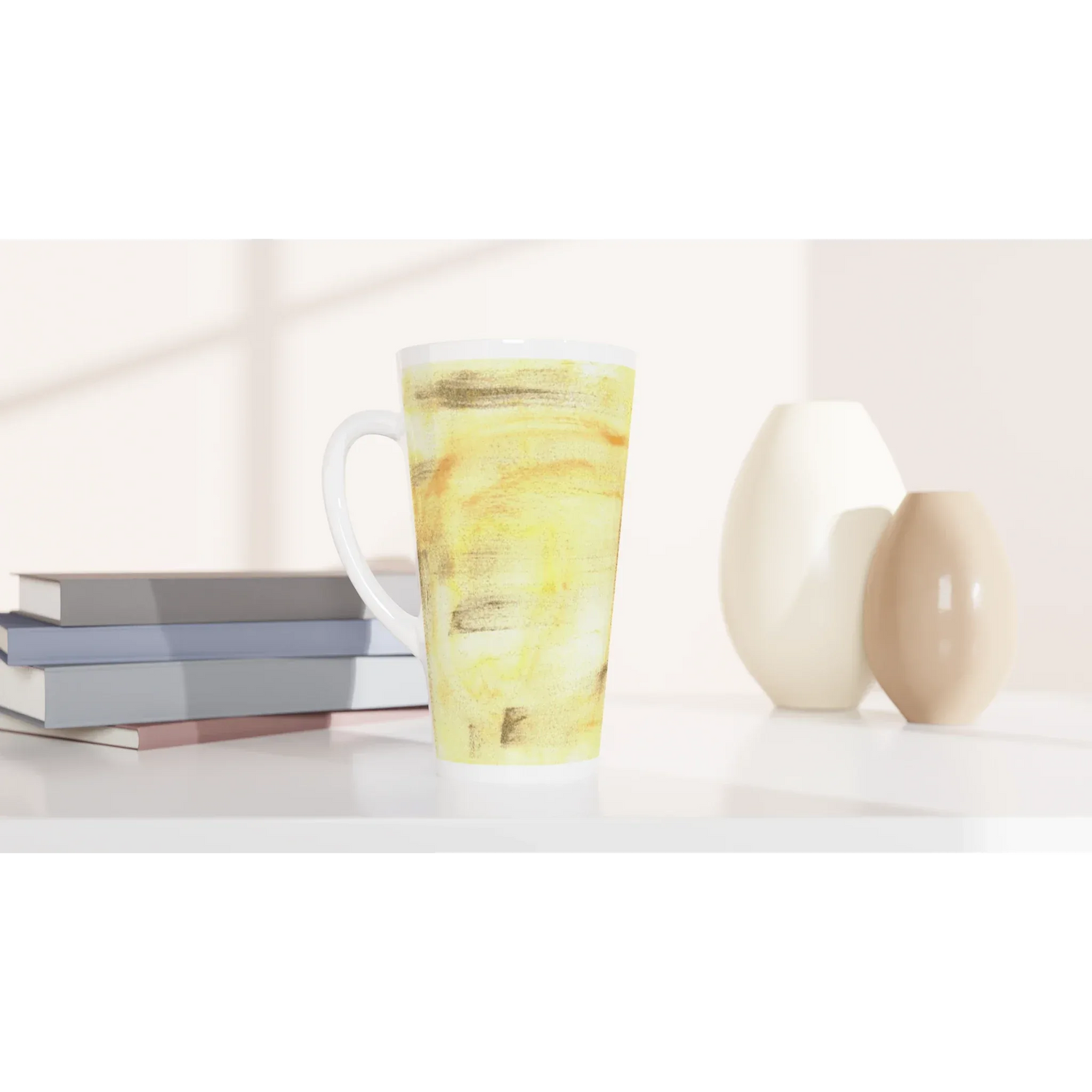 Mug à Latte en Céramique 500 ml Golden Haze – Élégant, durable et brillant - Laure Leprince - Artiste Peintre