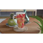 Mug à Latte en Céramique Blanche 500 ml Sunset Ember– Élégant, durable et brillant - Laure Leprince - Artiste Peintre