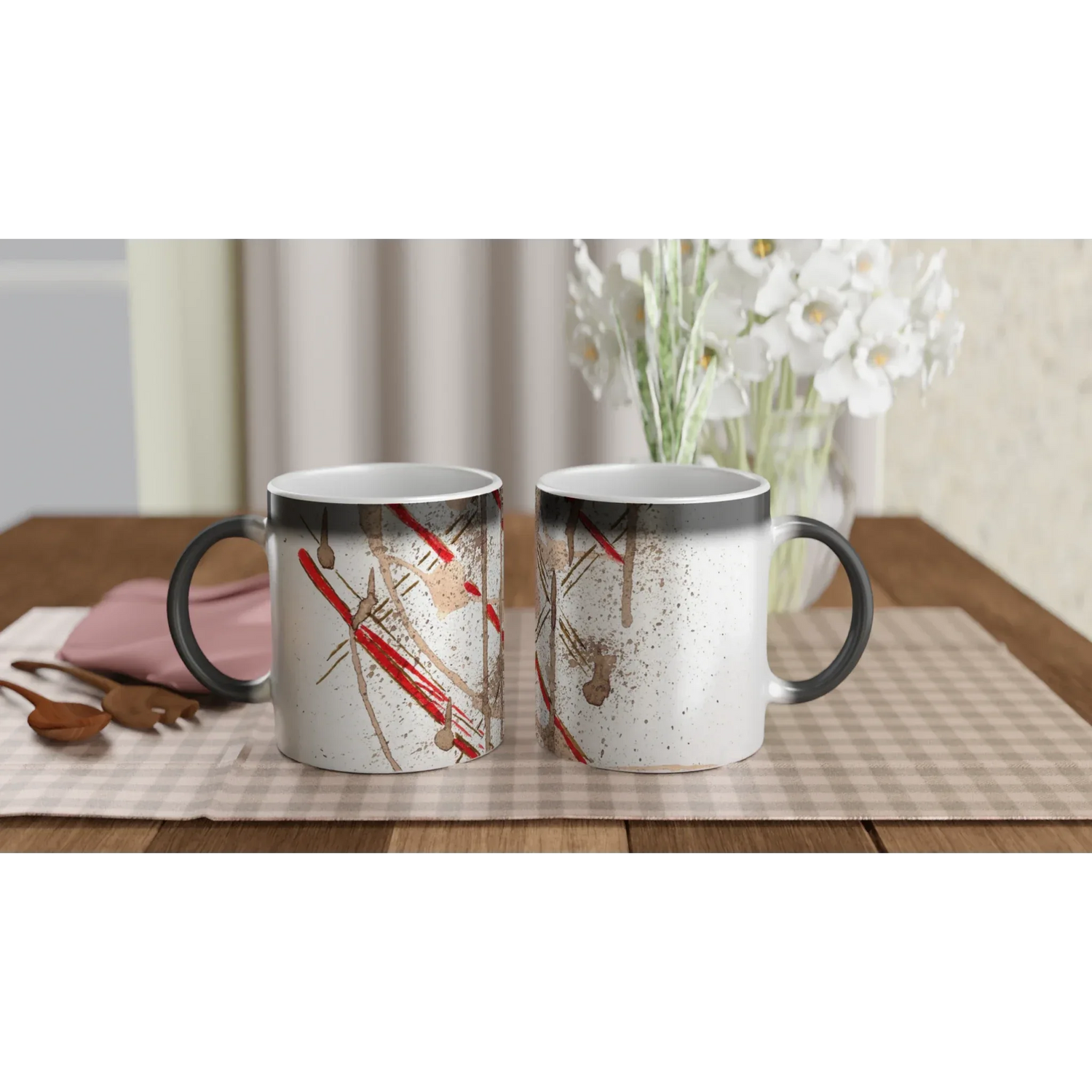 Mug magique en céramique 325 ml particules – Révèle votre motif à la chaleur - Laure Leprince - Artiste Peintre