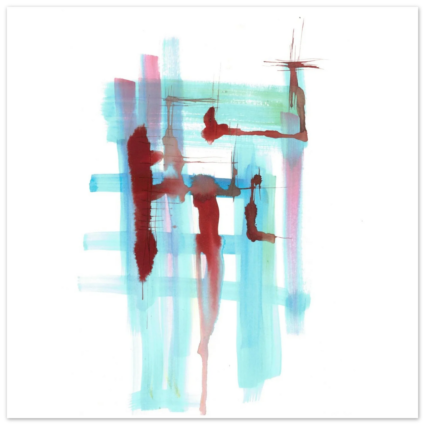 Premium Matte Paper Poster Aquarelle Originale RDJ3-10 - Laure Leprince - Artiste Peintre
