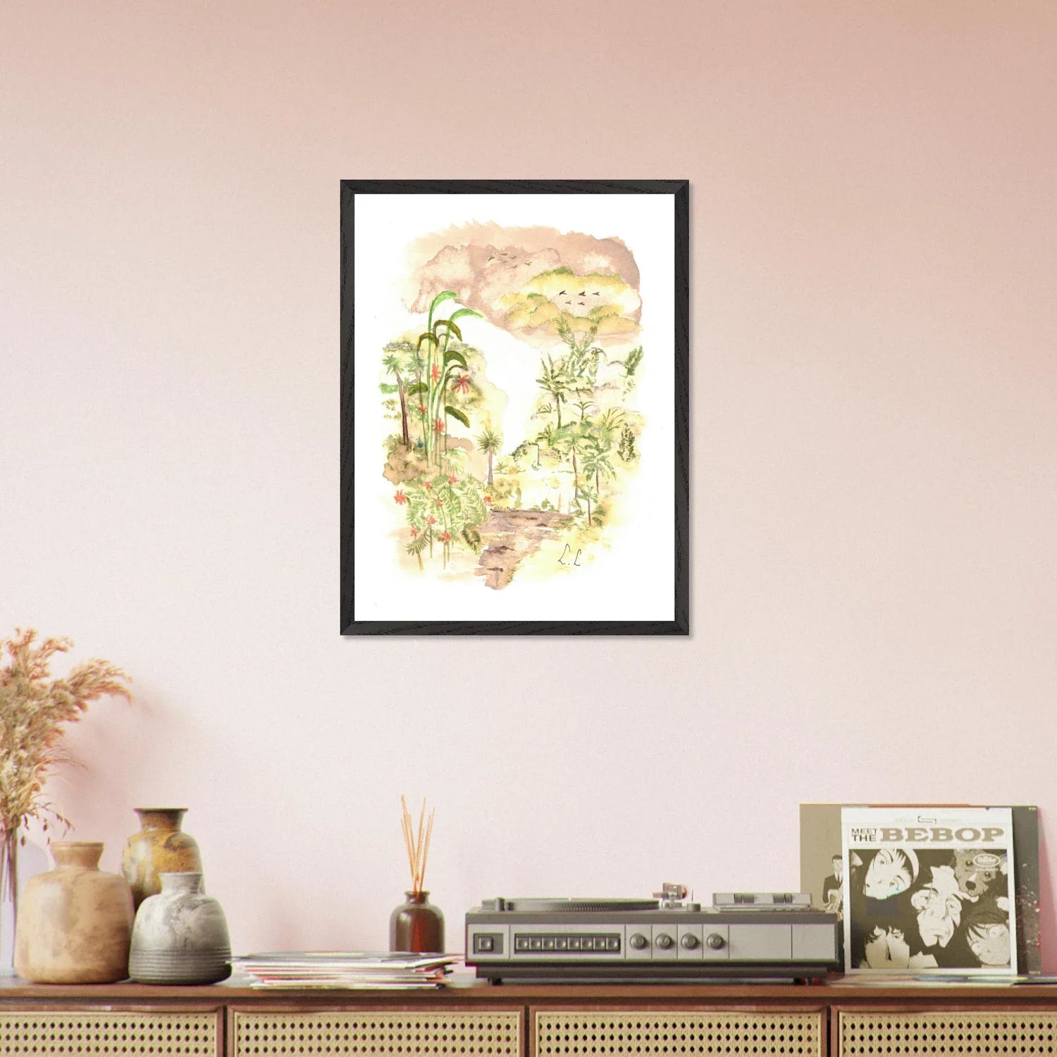 Premium Wooden Framed Poster With Premium Matte Paper Jungle - Laure Leprince - Artiste Peintre