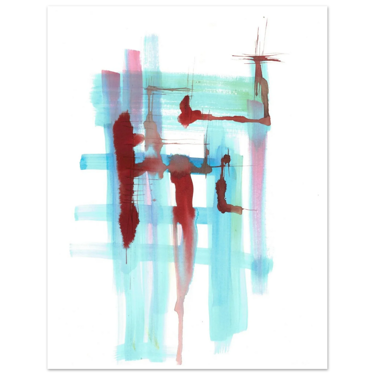 Premium Matte Paper Poster Aquarelle Originale RDJ3-10 - Laure Leprince - Artiste Peintre