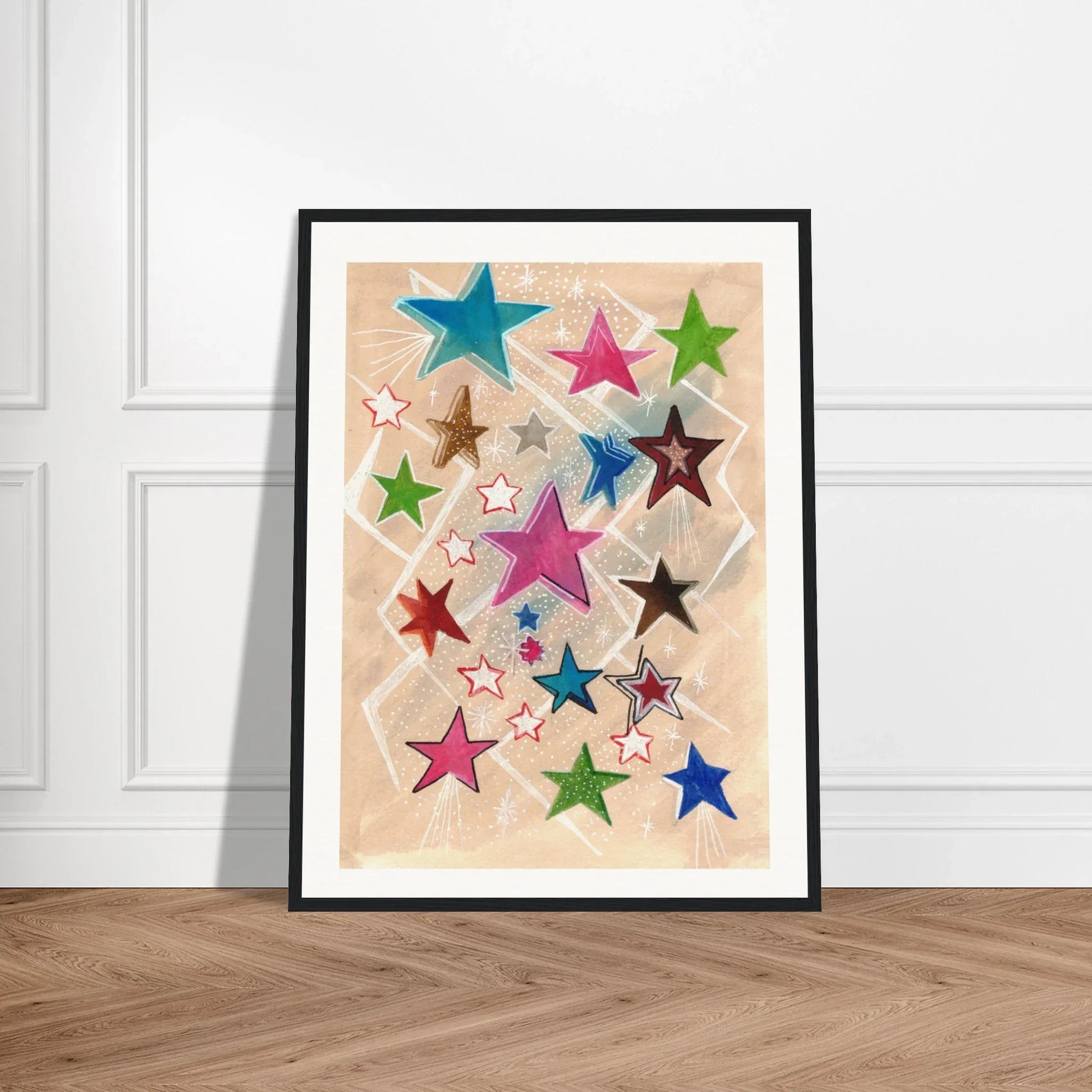 Museum-Quality Matte Paper Wooden Framed Poster Etoiles - Laure Leprince - Artiste Peintre