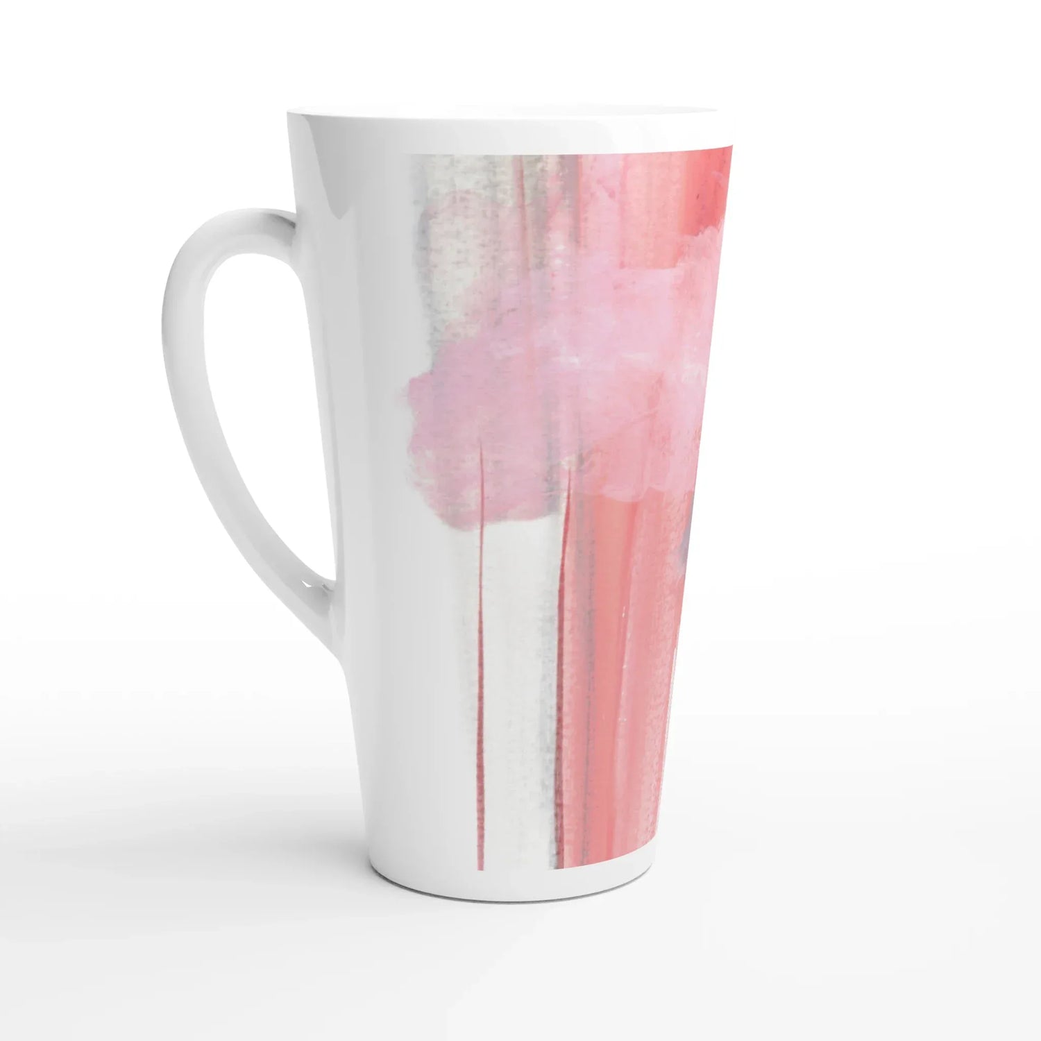 Mug à Latte en Céramique Blanche 500 ml Blush Cascade – Élégant, durable et brillant - Laure Leprince - Artiste Peintre