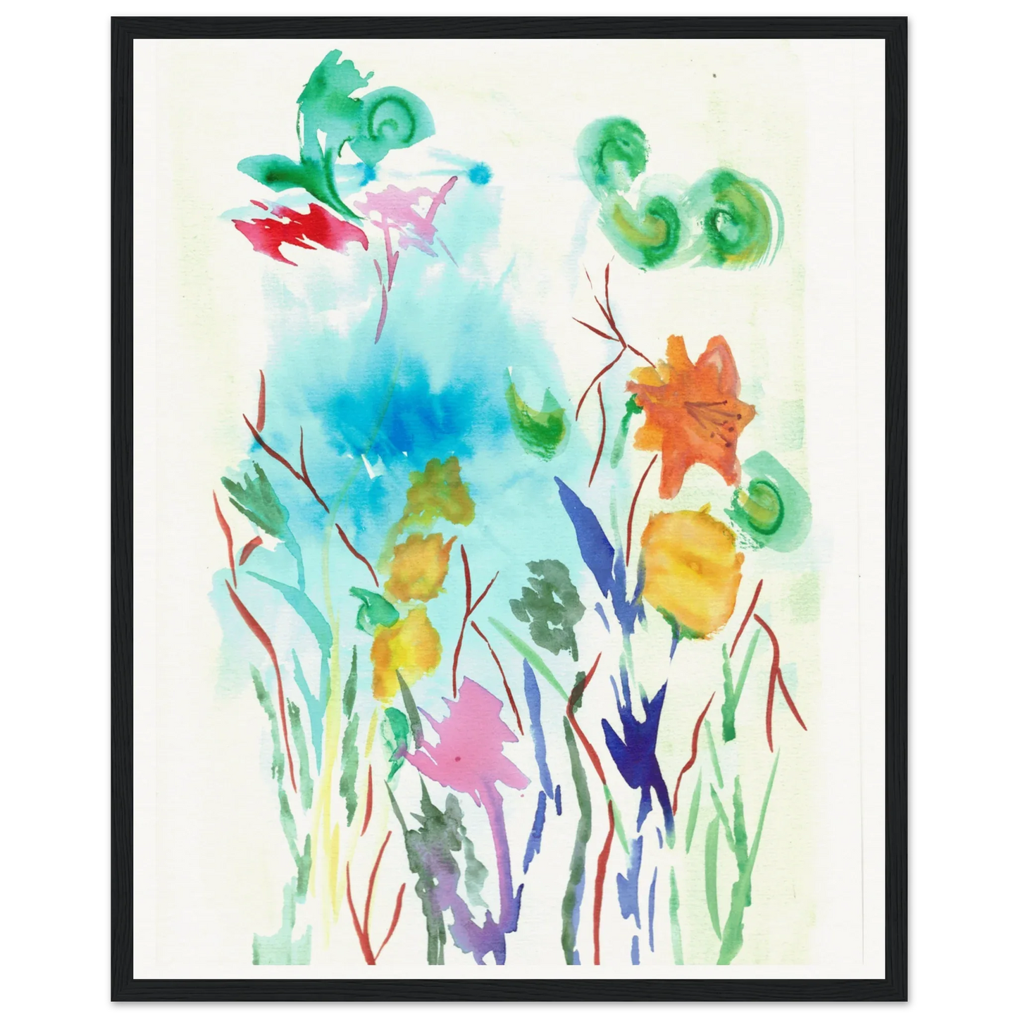 Museum-Quality Matte Paper Wooden Framed Poster Jardin Lumineux - Laure Leprince - Artiste Peintre