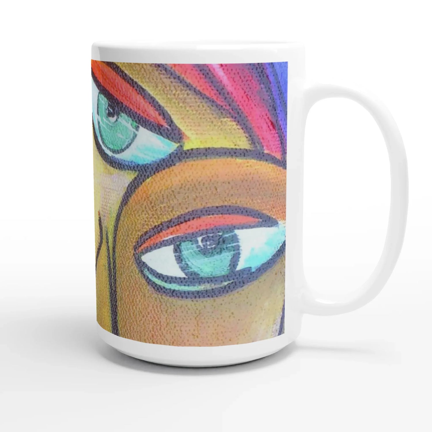 Mug en céramique blanche 44 cl trouncho#2 – Grand format, design et qualité durable - Laure Leprince - Artiste Peintre