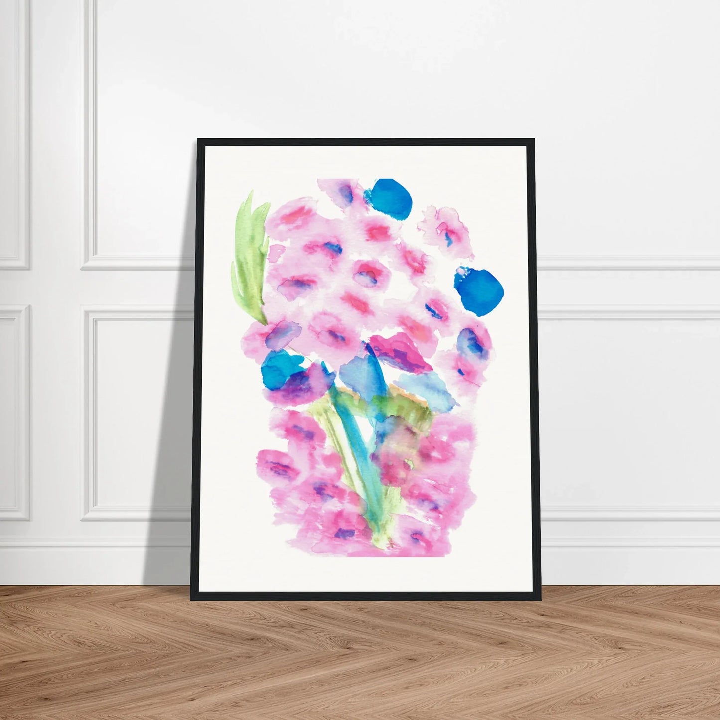 Affiche Encadrée Museum-Quality Matte Paper Aluminium Framed Bouquet Rosé - Laure Leprince - Artiste Peintre